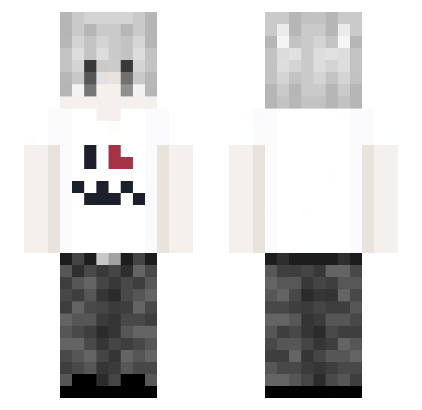 zoommq Minecraft skin, front and back view