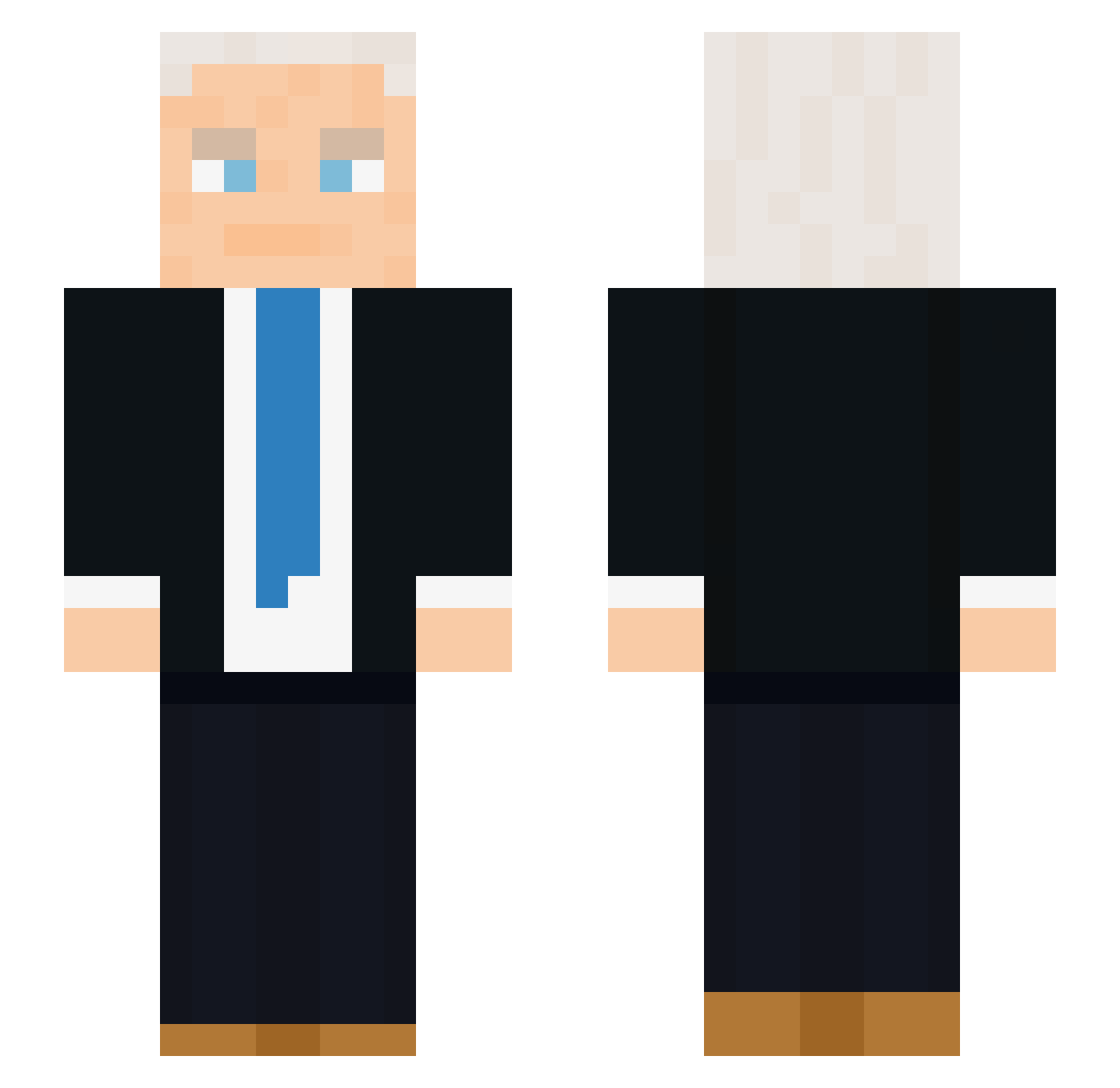NotJustinLOL Minecraft skin, front and back view