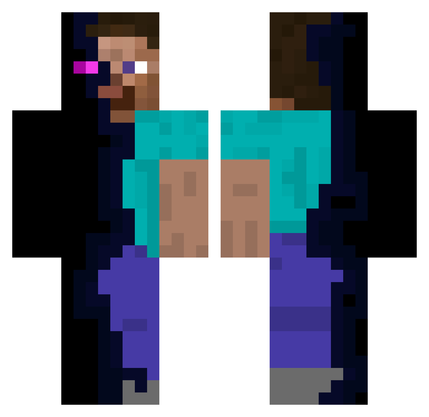 Benjamin8346 Minecraft skin, front and back view