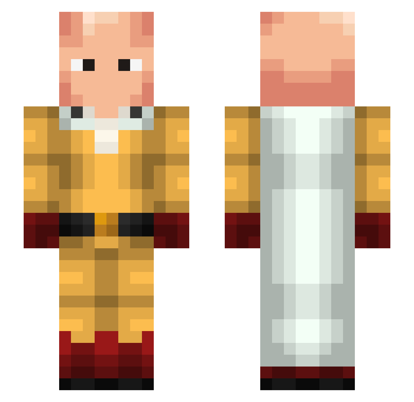 Atlasik Minecraft skin, front and back view