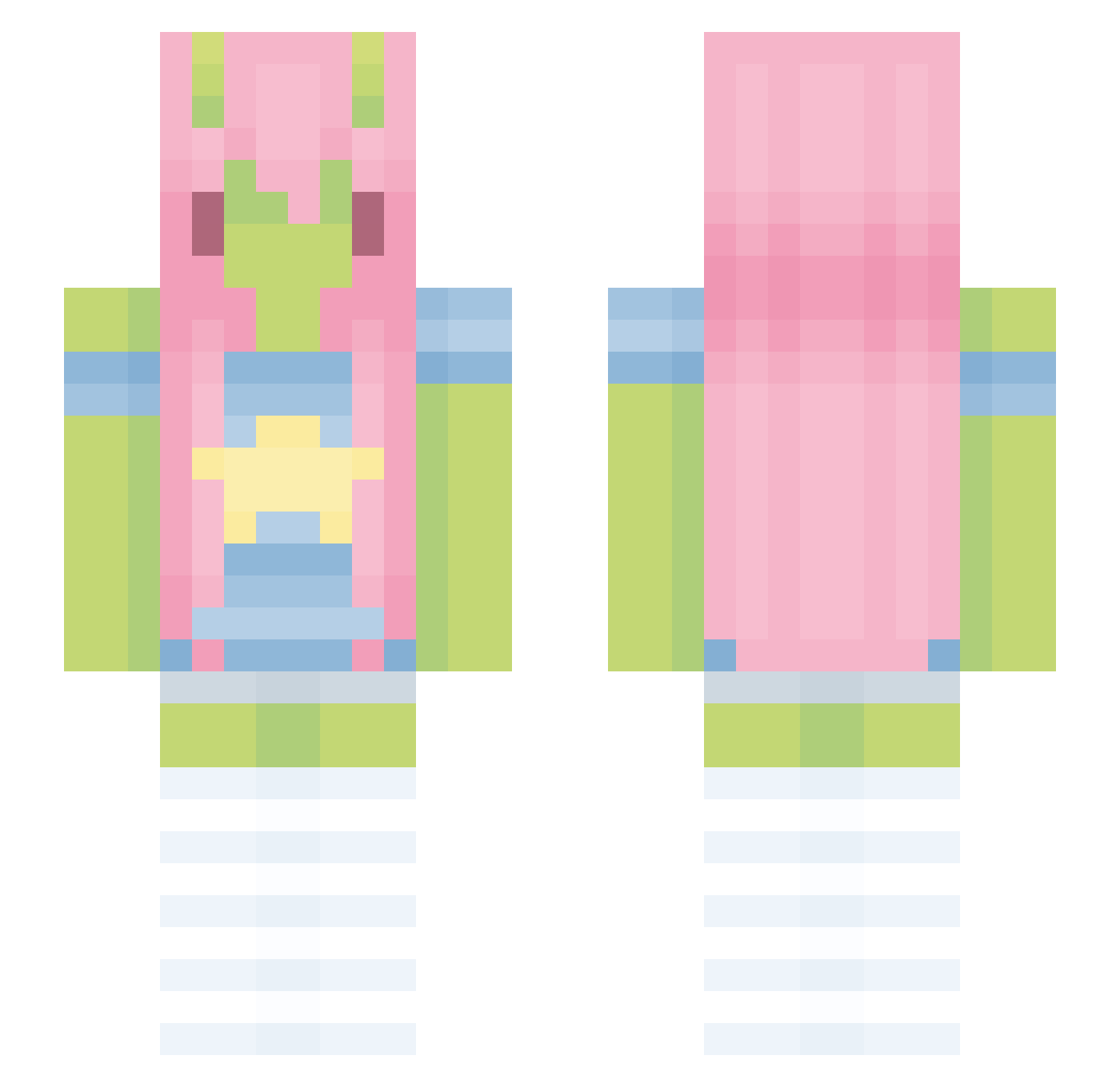 goopertt Minecraft skin, front and back view
