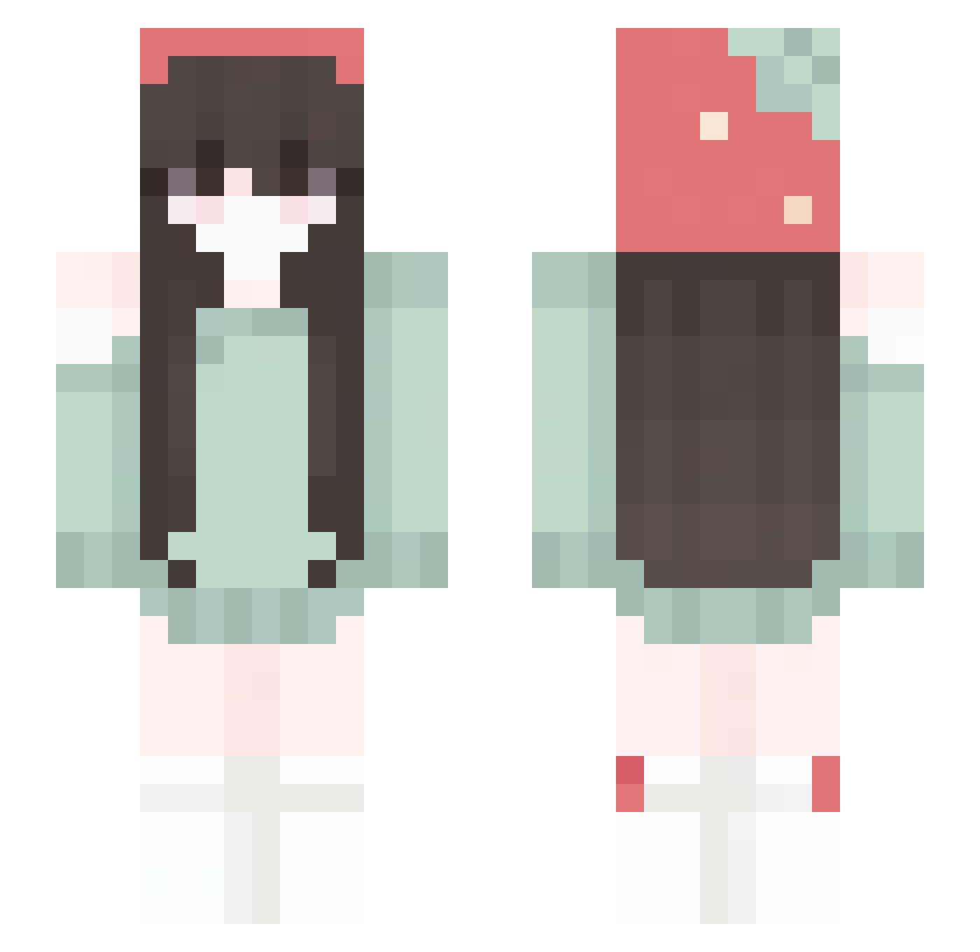 Lala1205 Minecraft skin, front and back view
