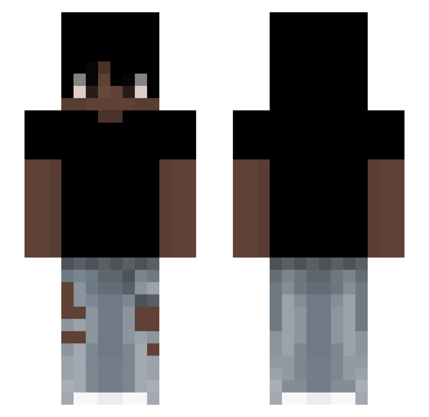 SansfeaRPvP Minecraft skin, front and back view