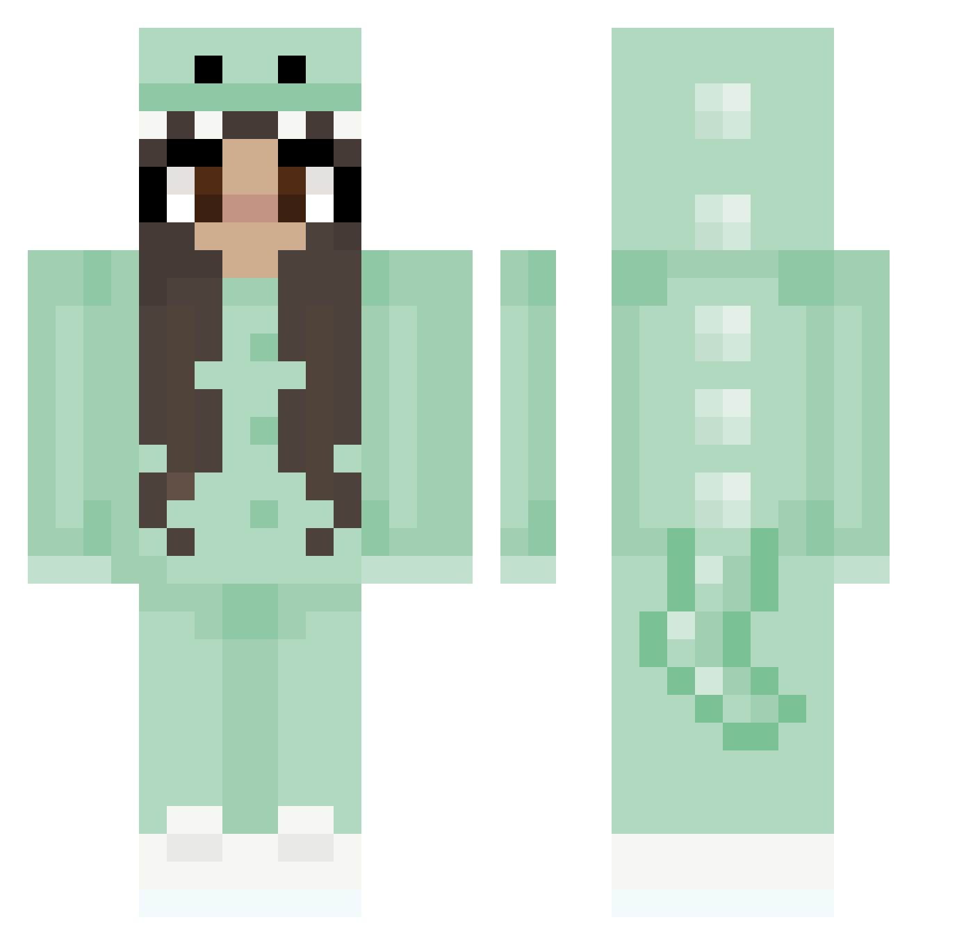 zoenotzoey Minecraft skin, front and back view