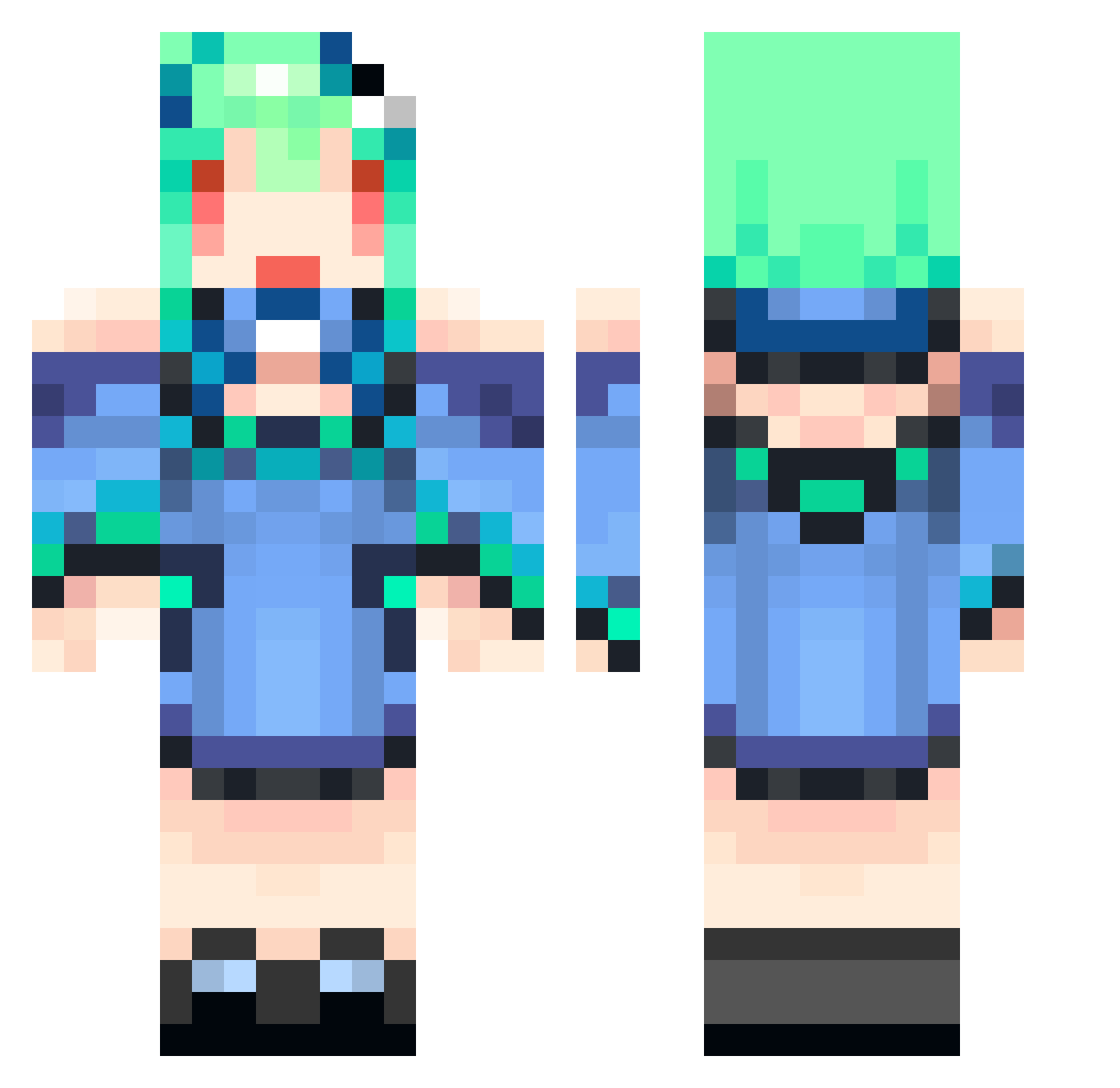 macoto_asmr Minecraft skin, front and back view