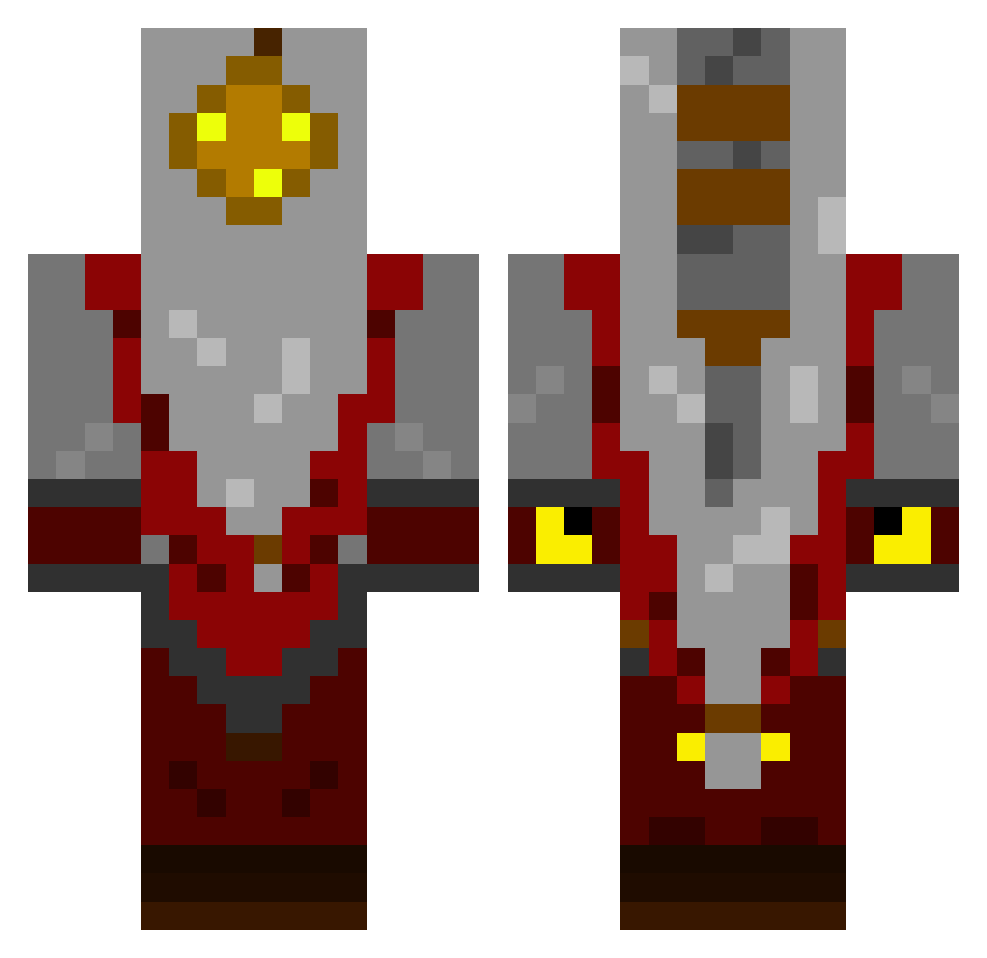 TheSpookyBard Minecraft skin, front and back view