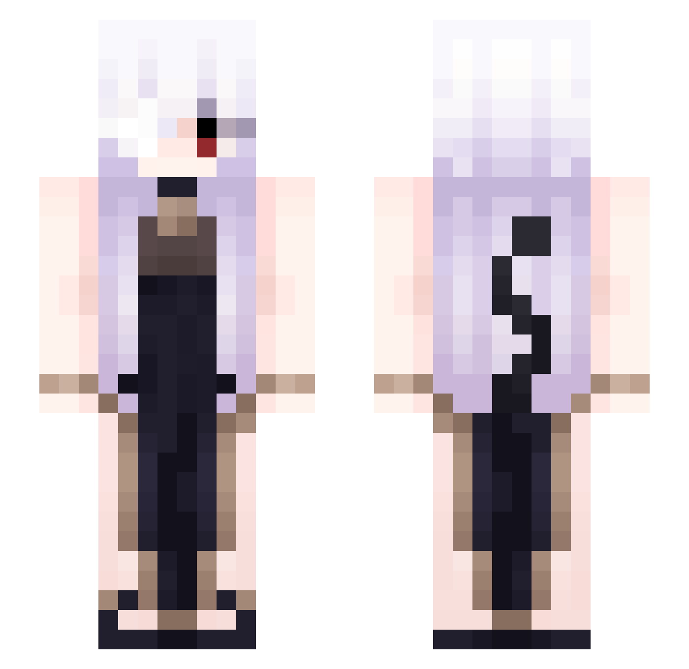 T1meAlter Minecraft skin, front and back view