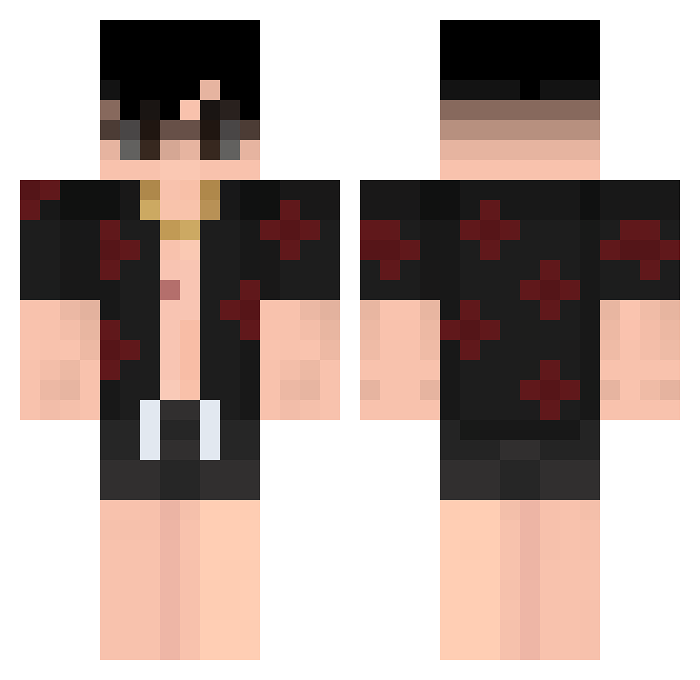 C0nfessor Minecraft skin, front and back view