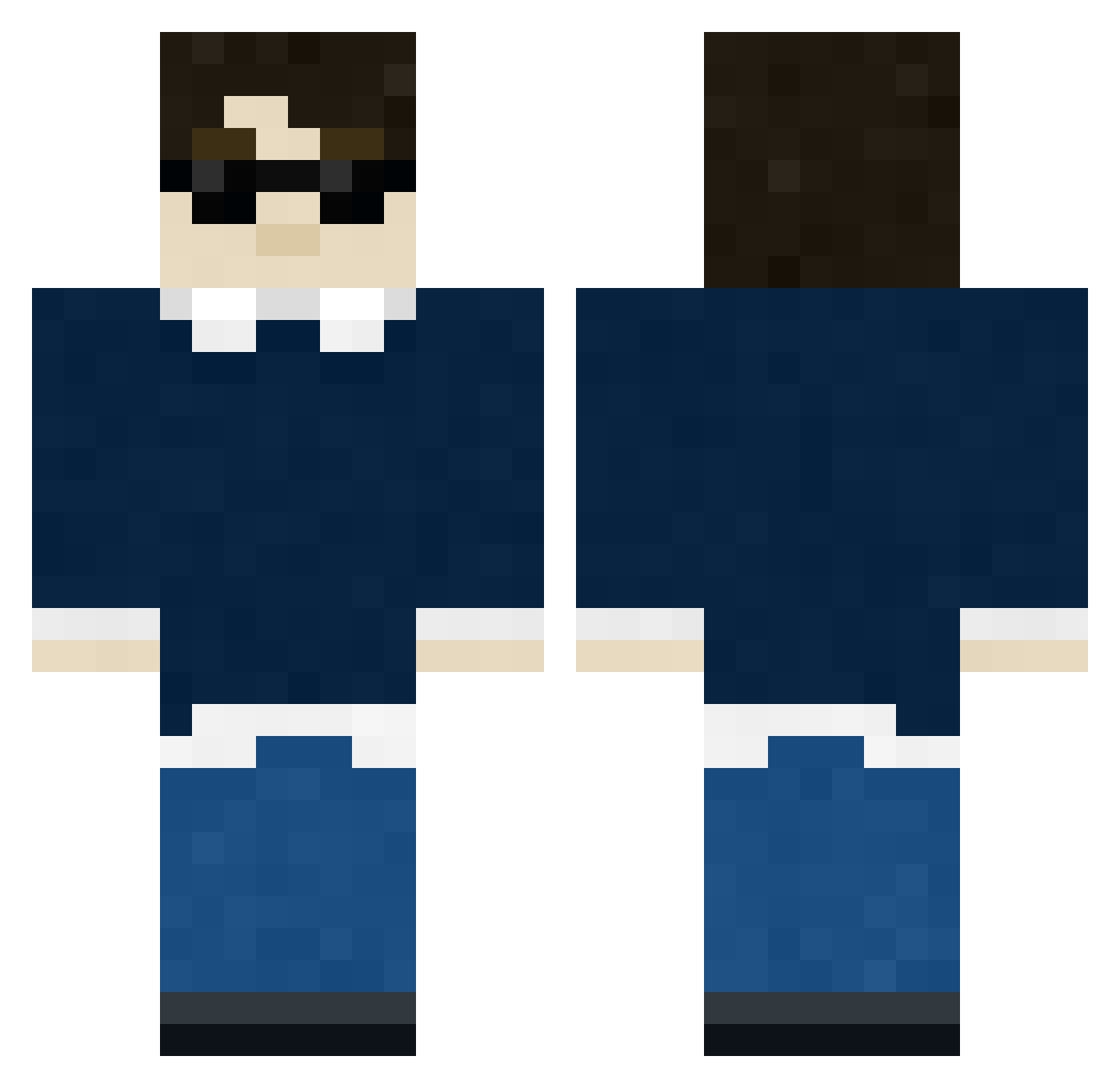 Rpnnt Minecraft skin, front and back view