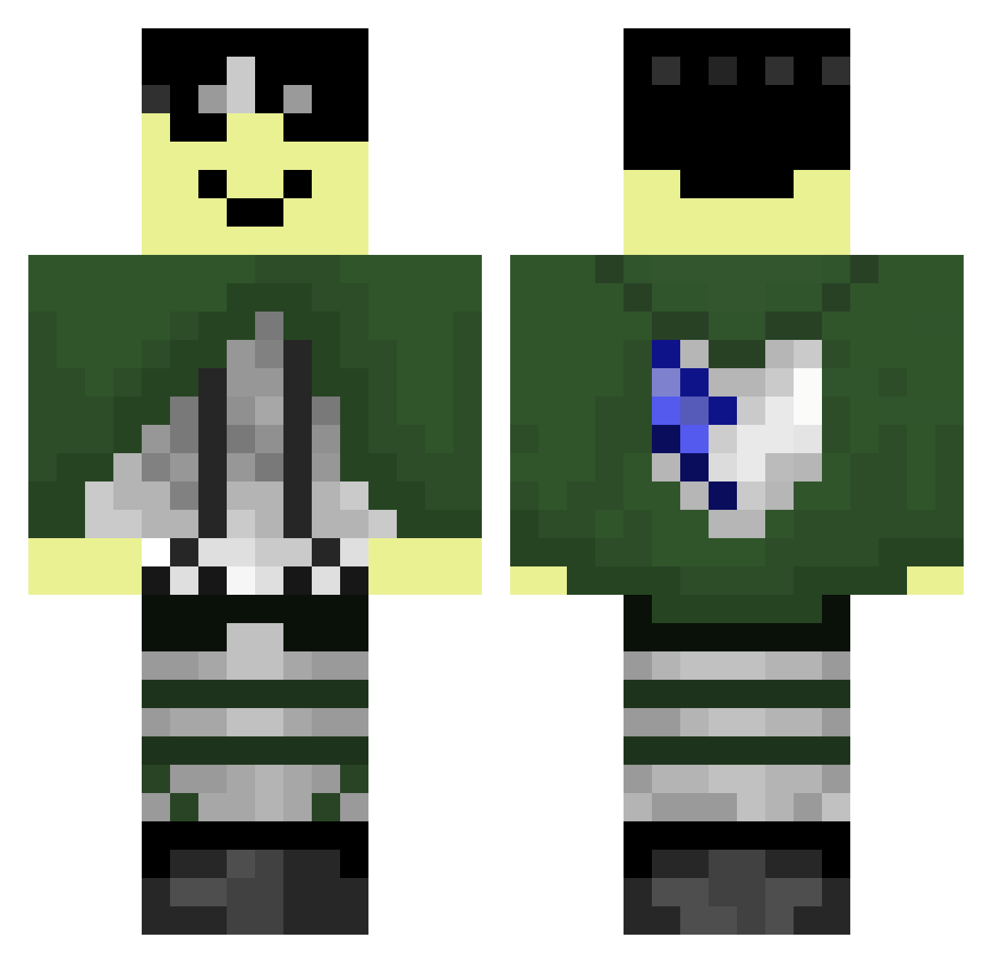TheDeadPelican Minecraft skin, front and back view