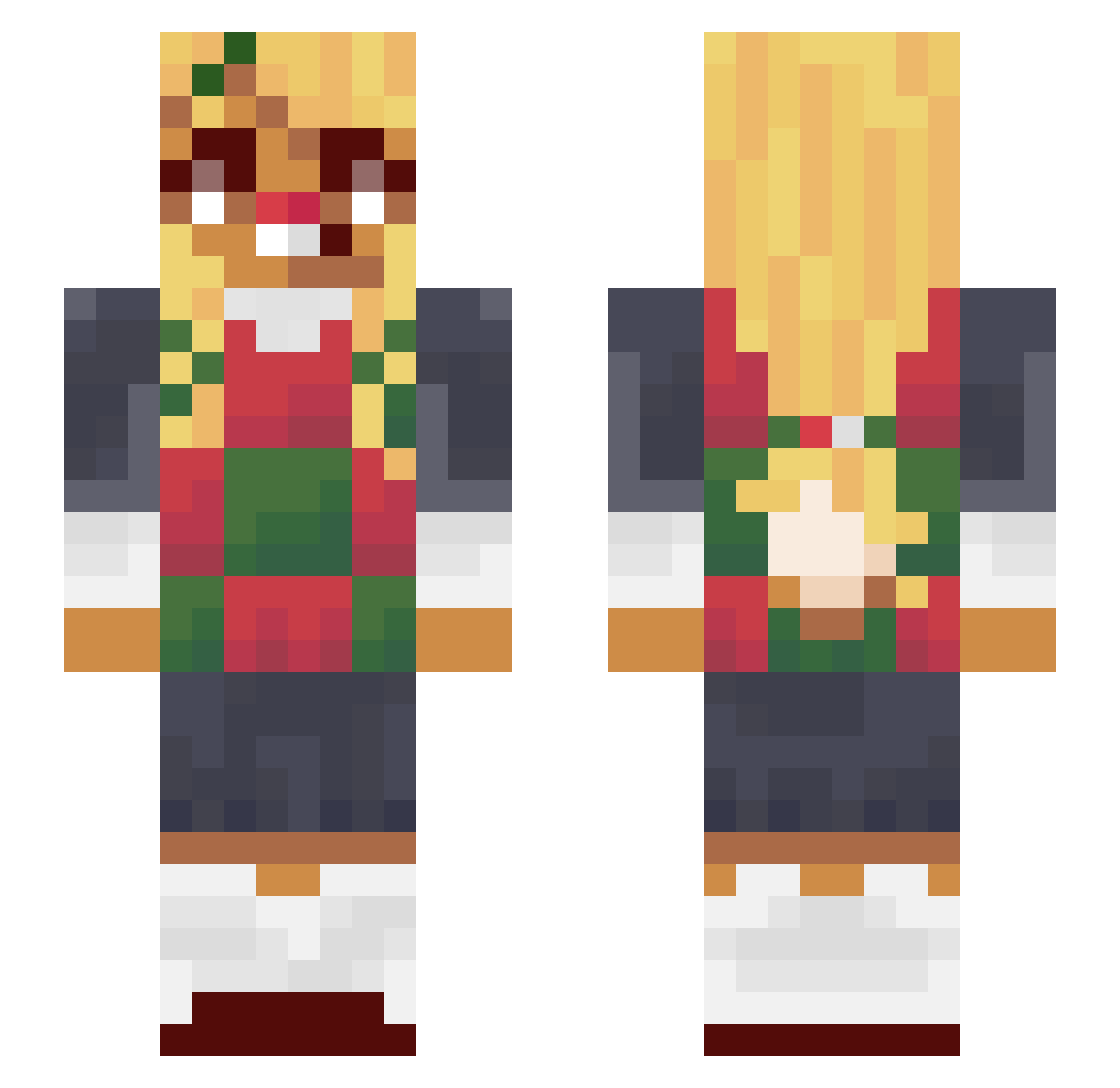TheFarmerDuck Minecraft skin, front and back view