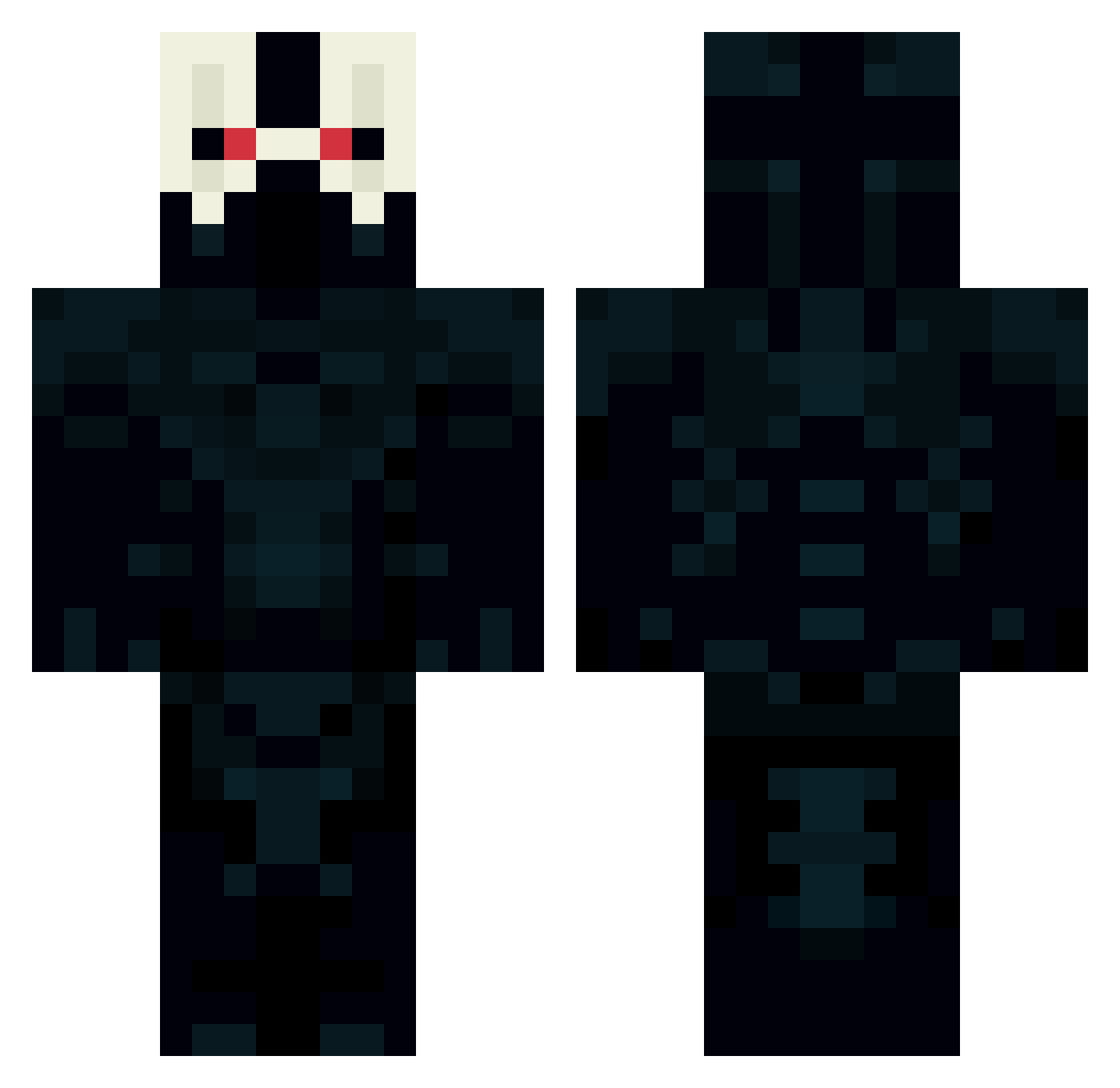 Tarhose Minecraft skin, front and back view