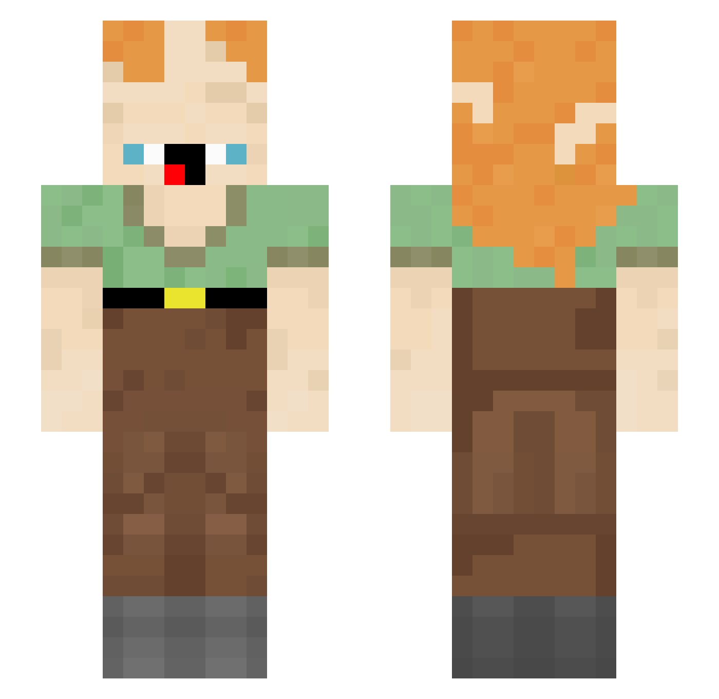 RNRplayz Minecraft skin, front and back view