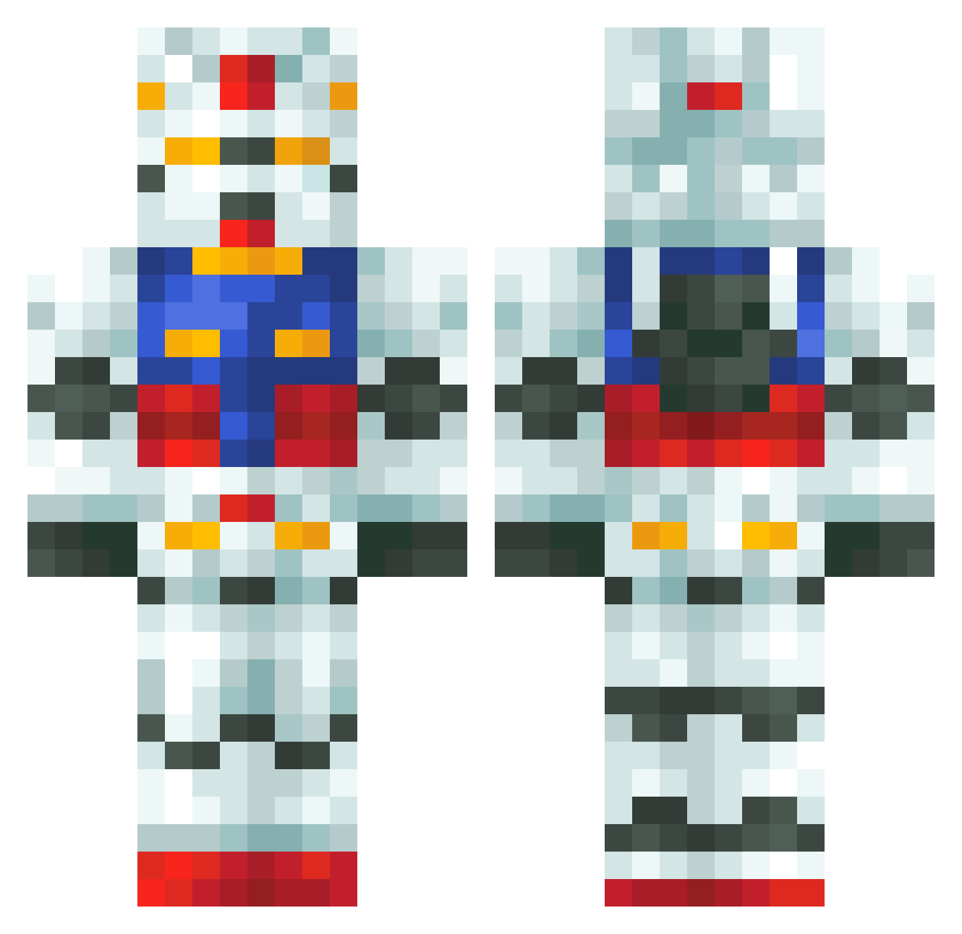 Lanrius Minecraft skin, front and back view