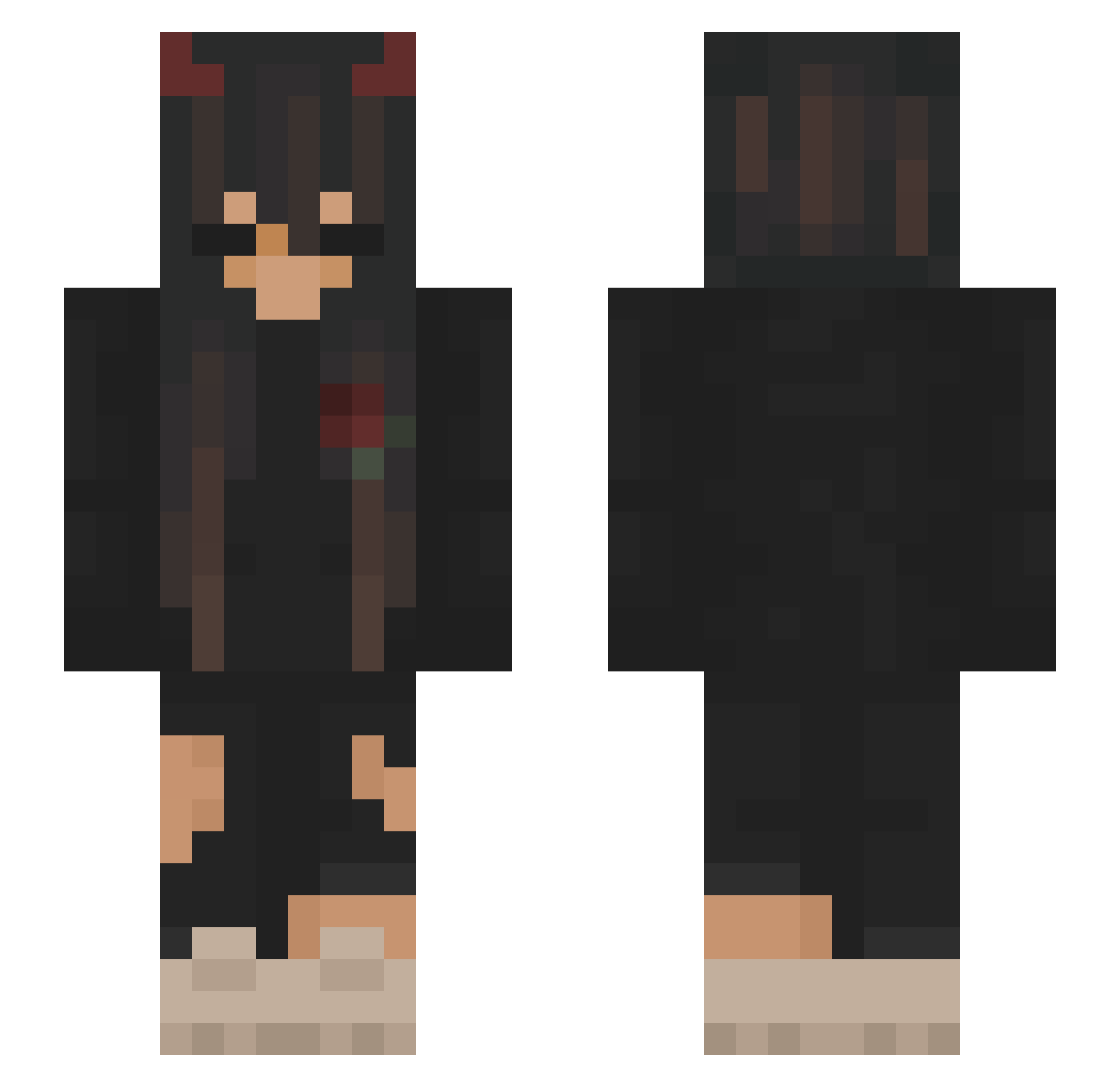 Ayme Minecraft skin, front and back view