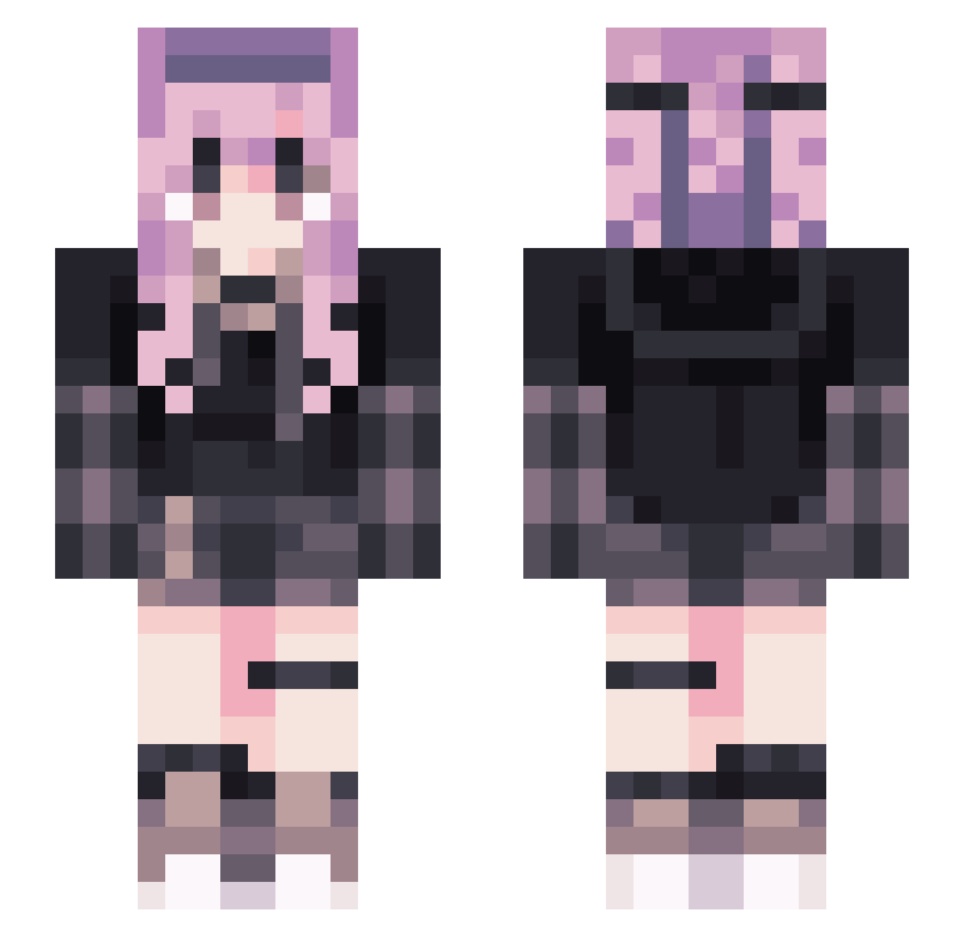 Aerosiderite Minecraft skin, front and back view