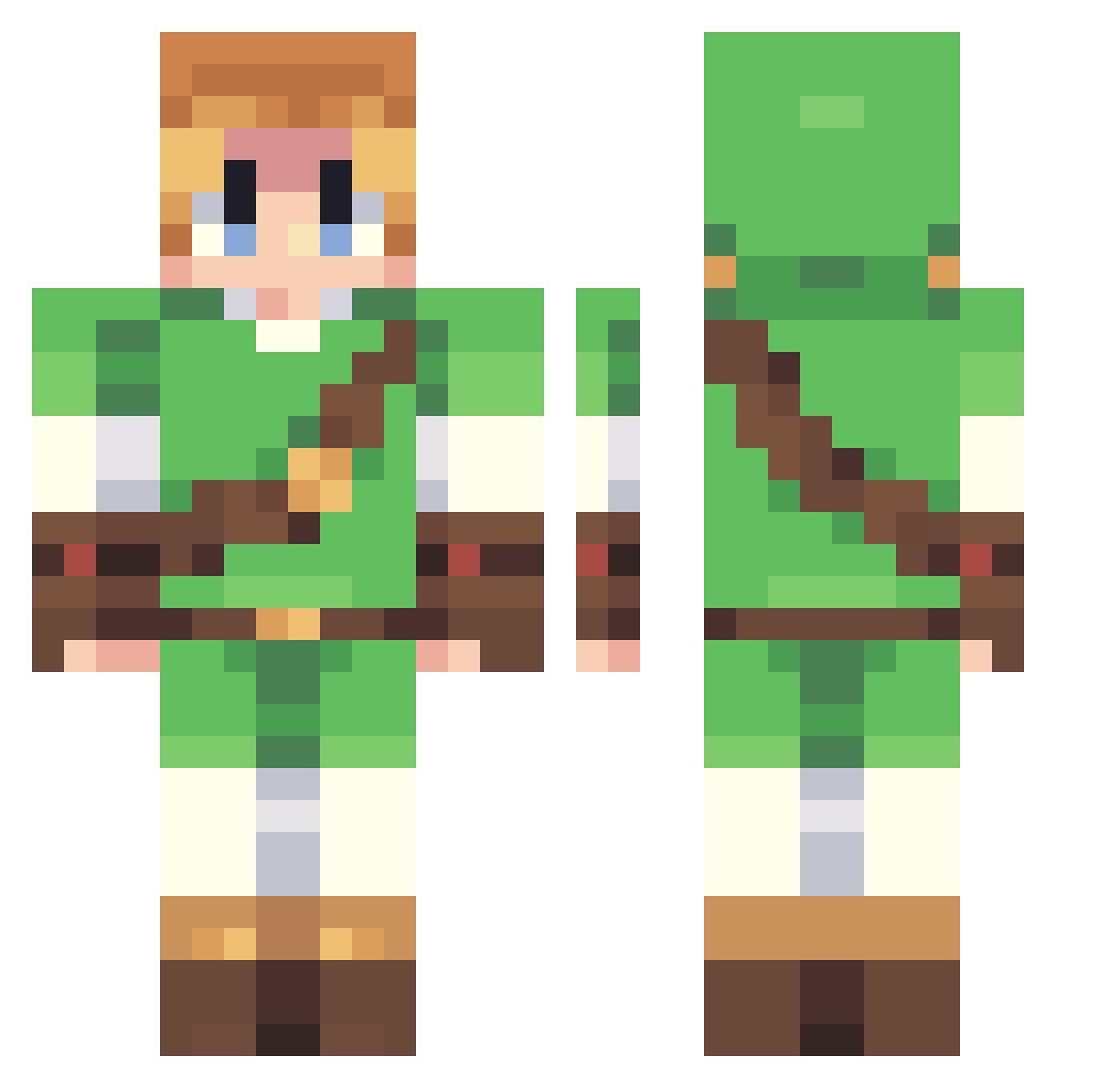 BeerDrunk Minecraft skin, front and back view