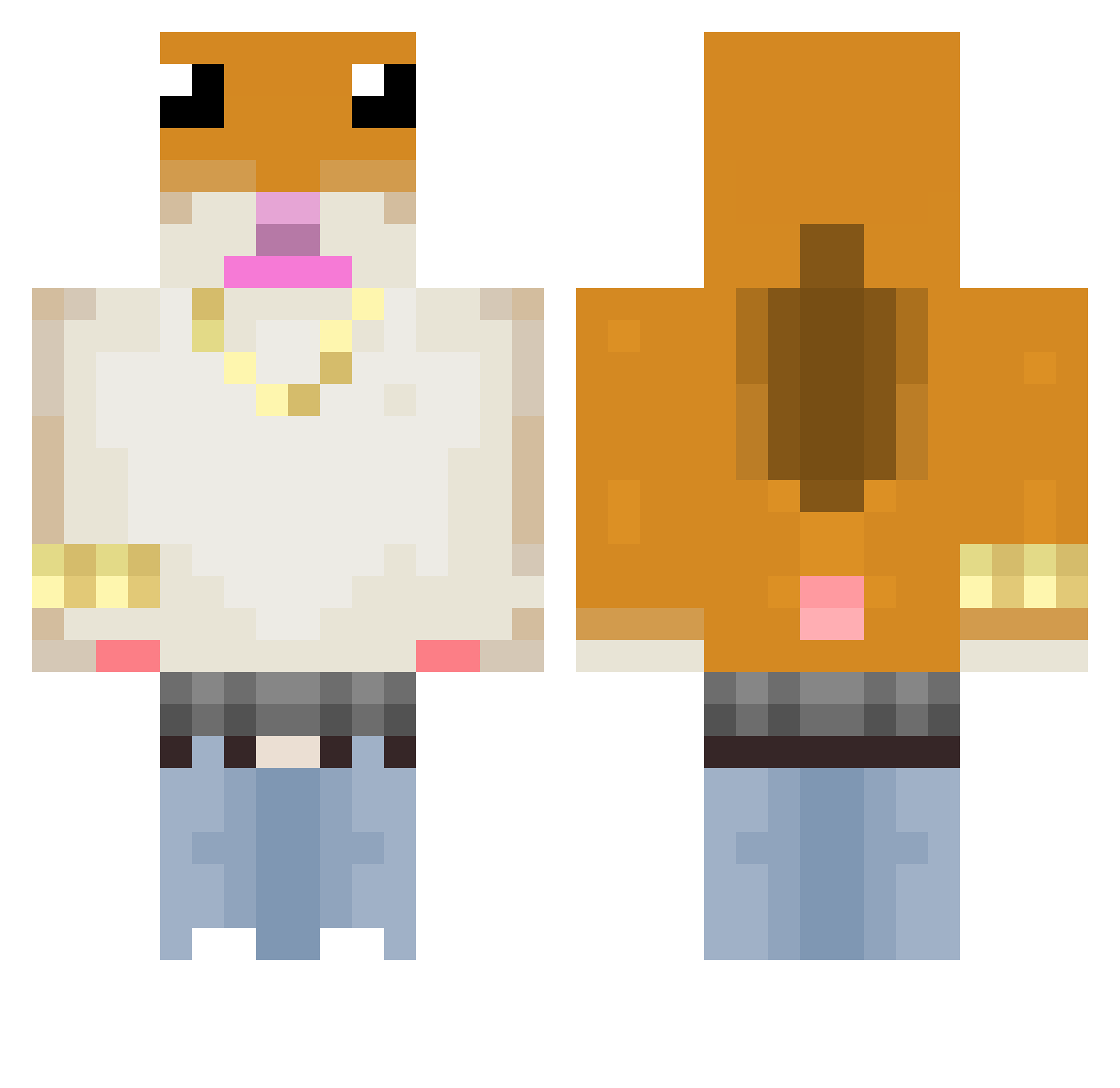 sadiee Minecraft skin, front and back view