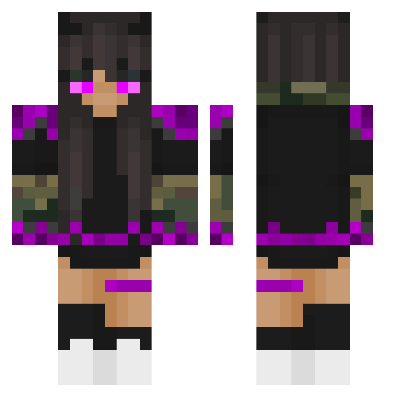 SparkySparky17 Minecraft skin, front and back view