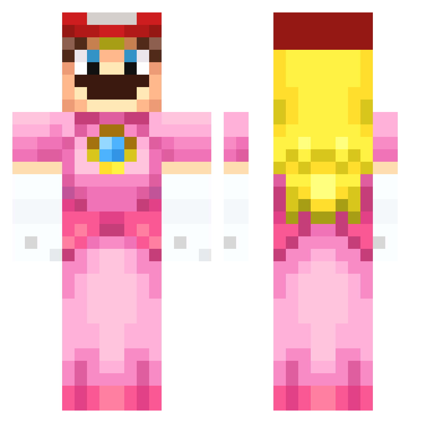 Chocogasmus Minecraft skin, front and back view