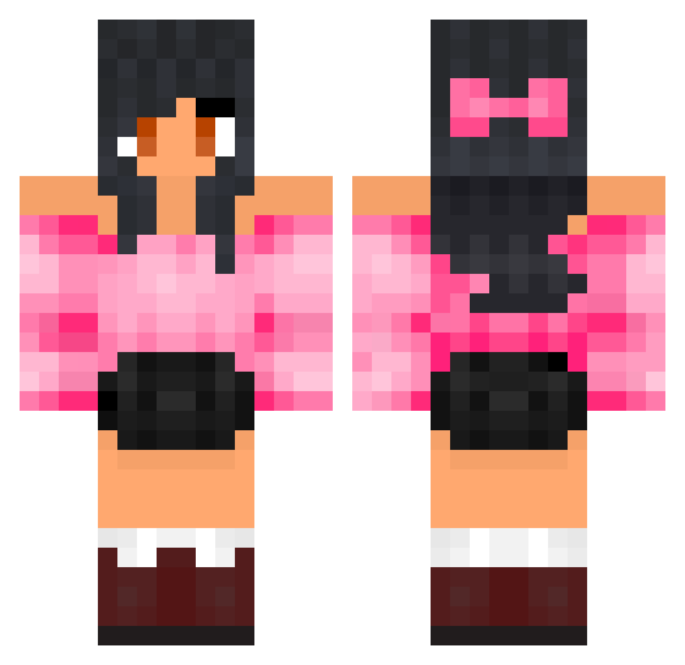 Jessie_L24 Minecraft skin, front and back view