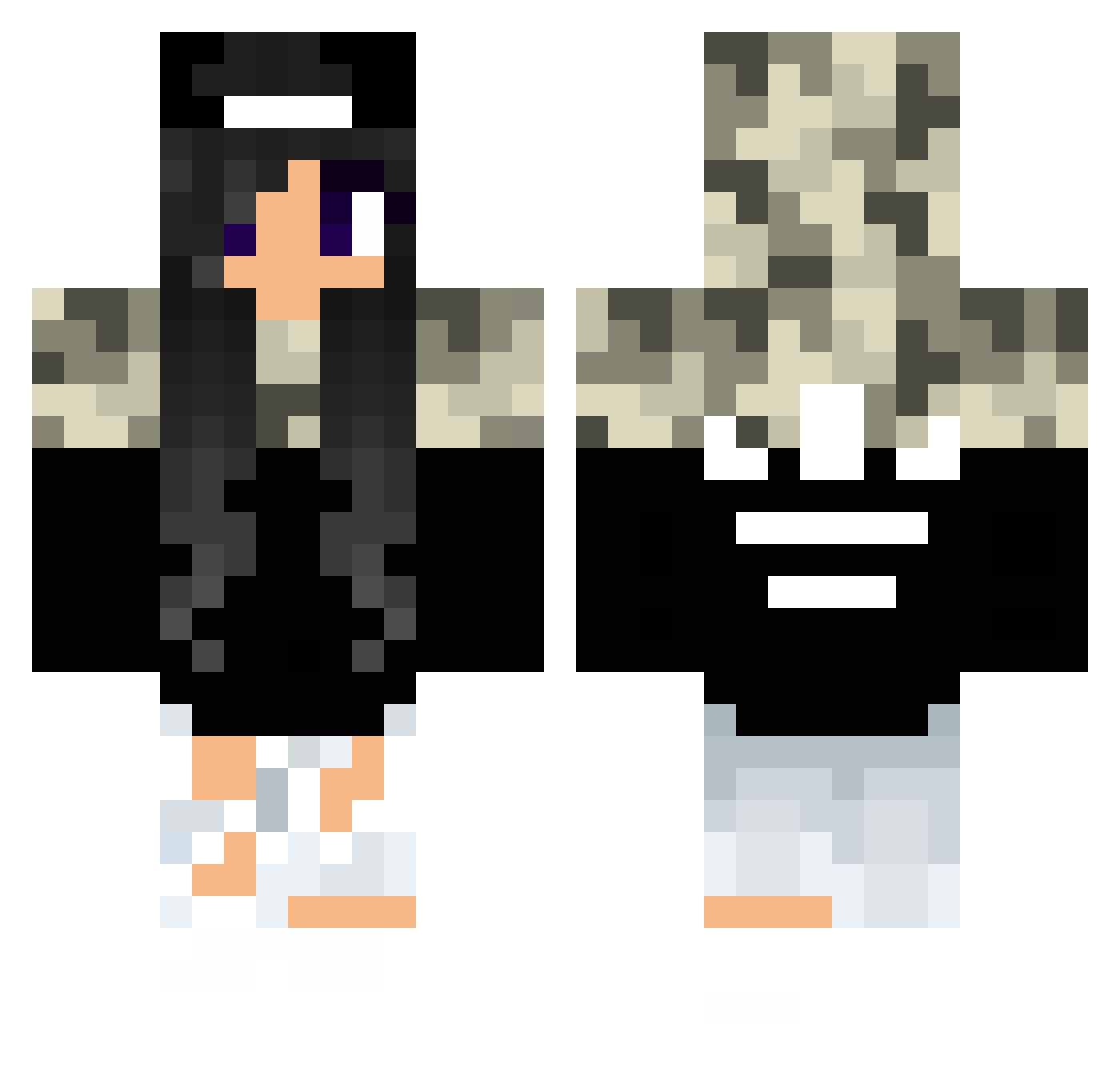 rtojP Minecraft skin, front and back view