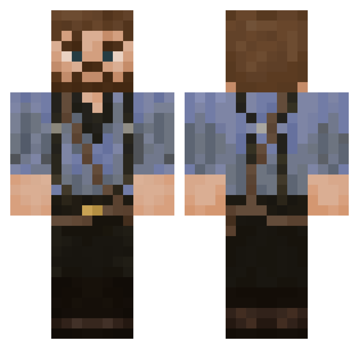 Joak1u Minecraft skin, front and back view