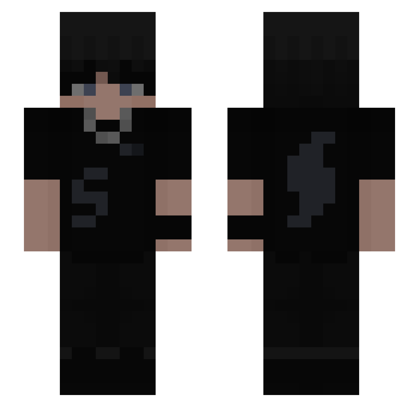 RandomElyPVP Minecraft skin, front and back view