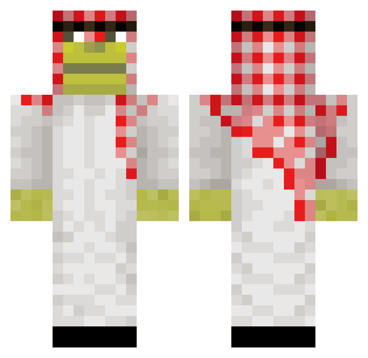emancipatory Minecraft skin, front and back view