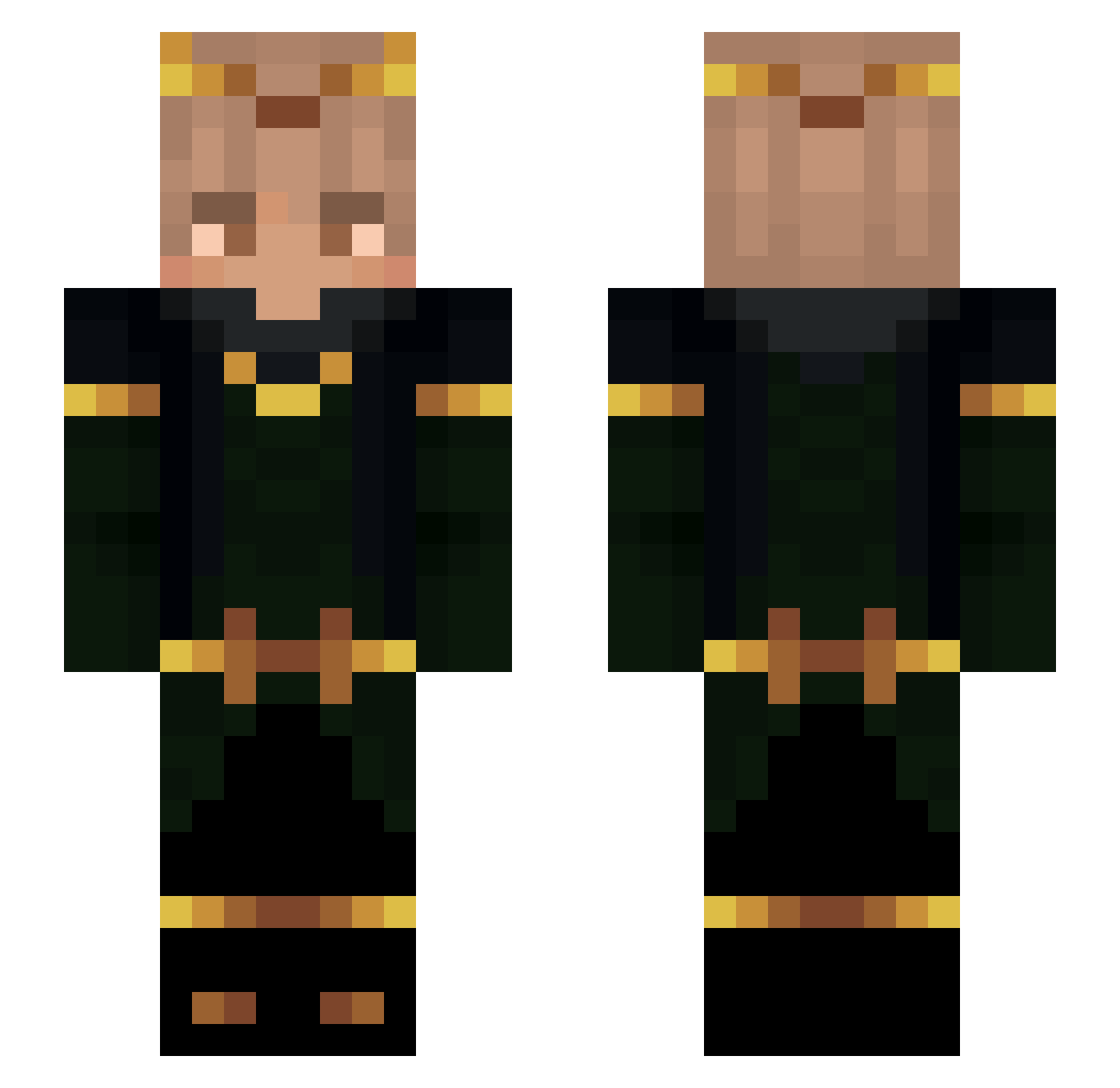 DomixDB Minecraft skin, front and back view