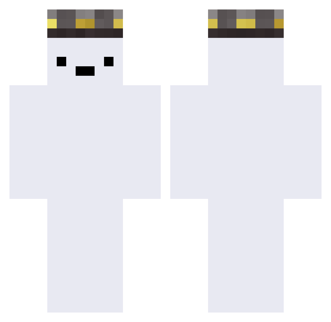 Krisself Minecraft skin, front and back view