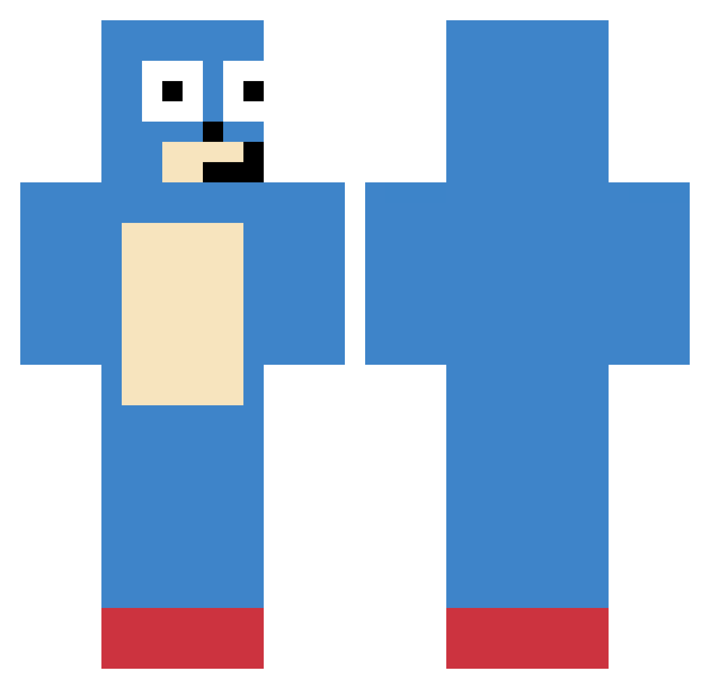 bld20249saEEszz Minecraft skin, front and back view
