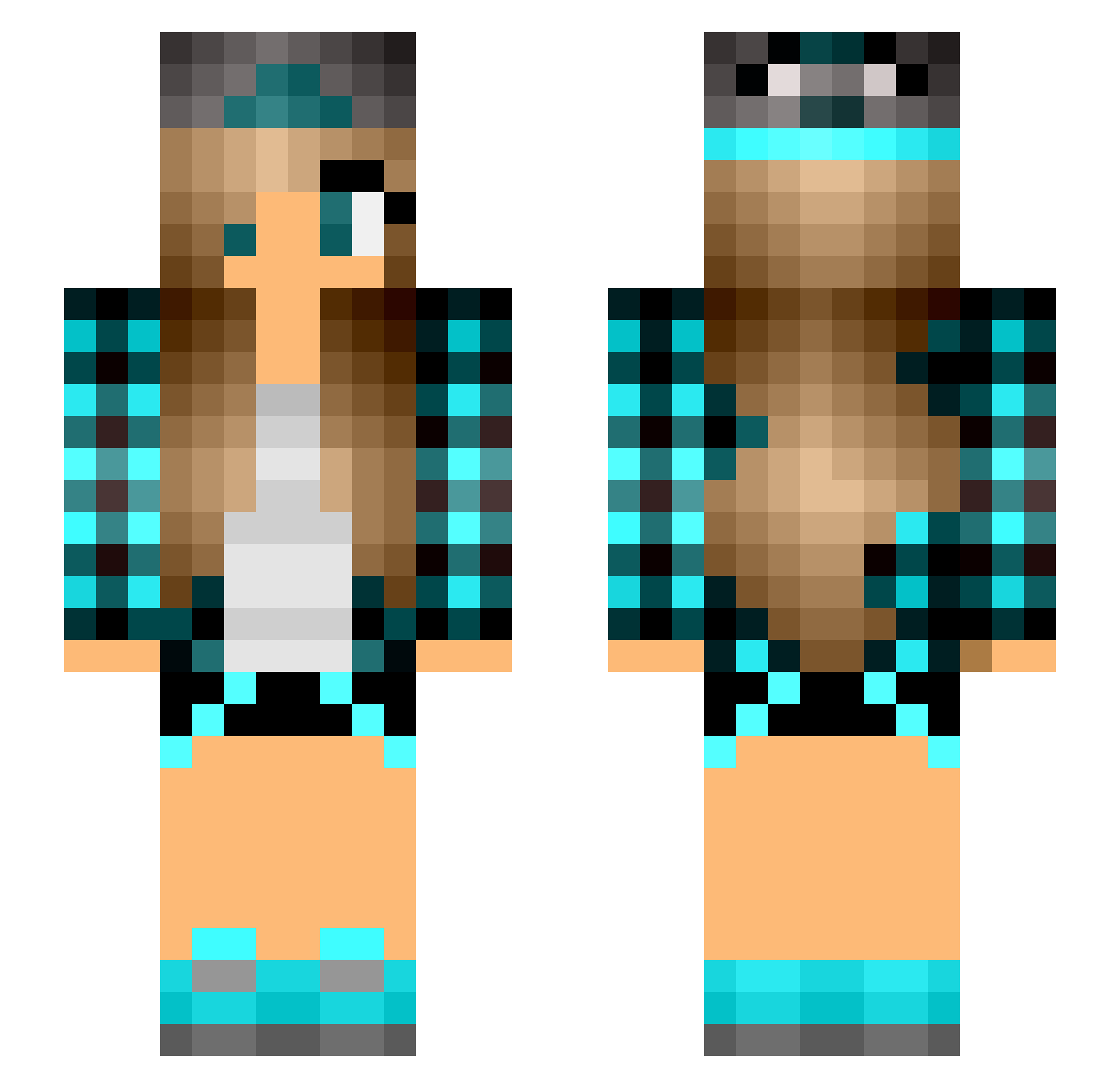 Claretta Minecraft skin, front and back view