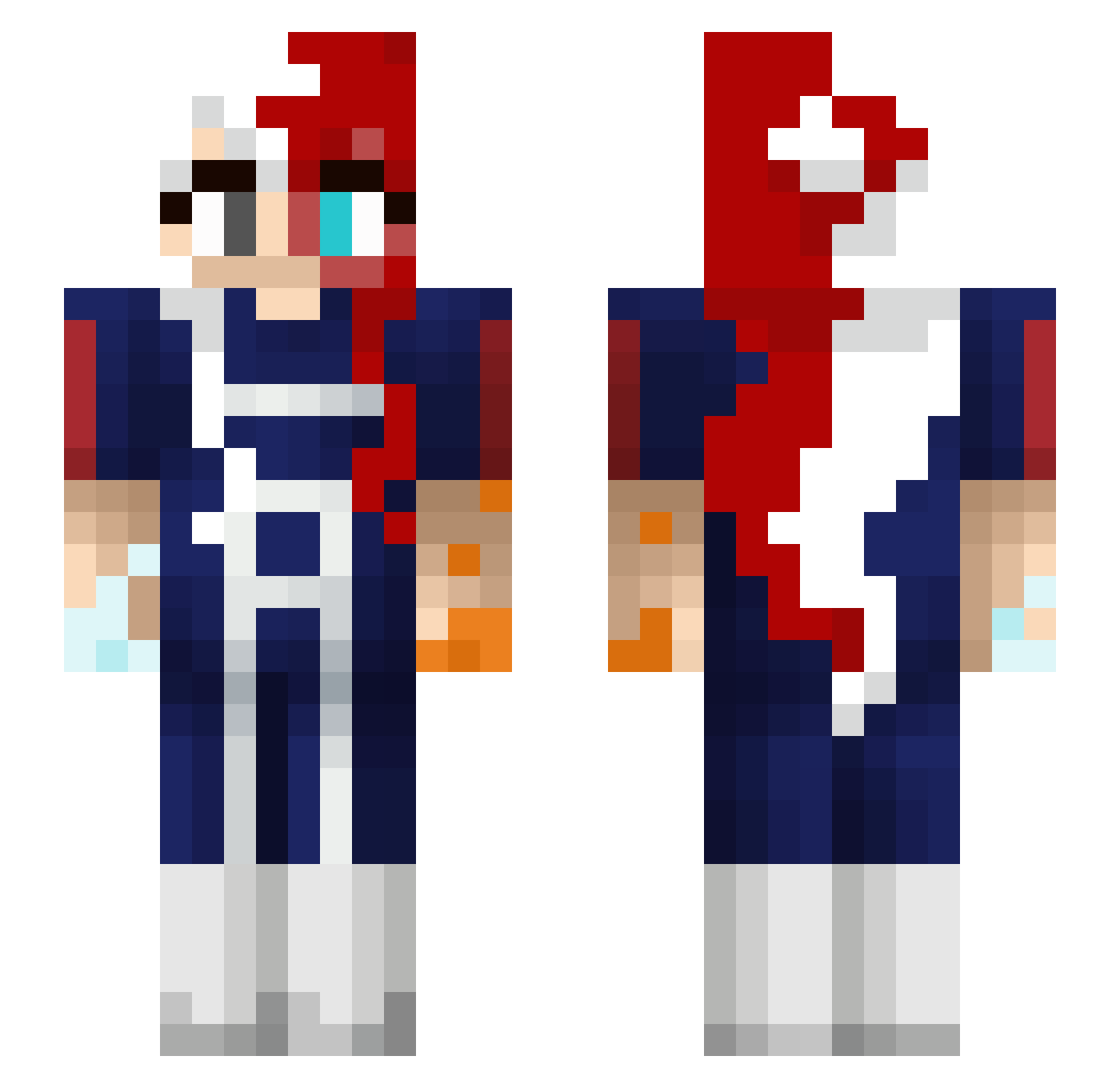 AussieSauce1 Minecraft skin, front and back view