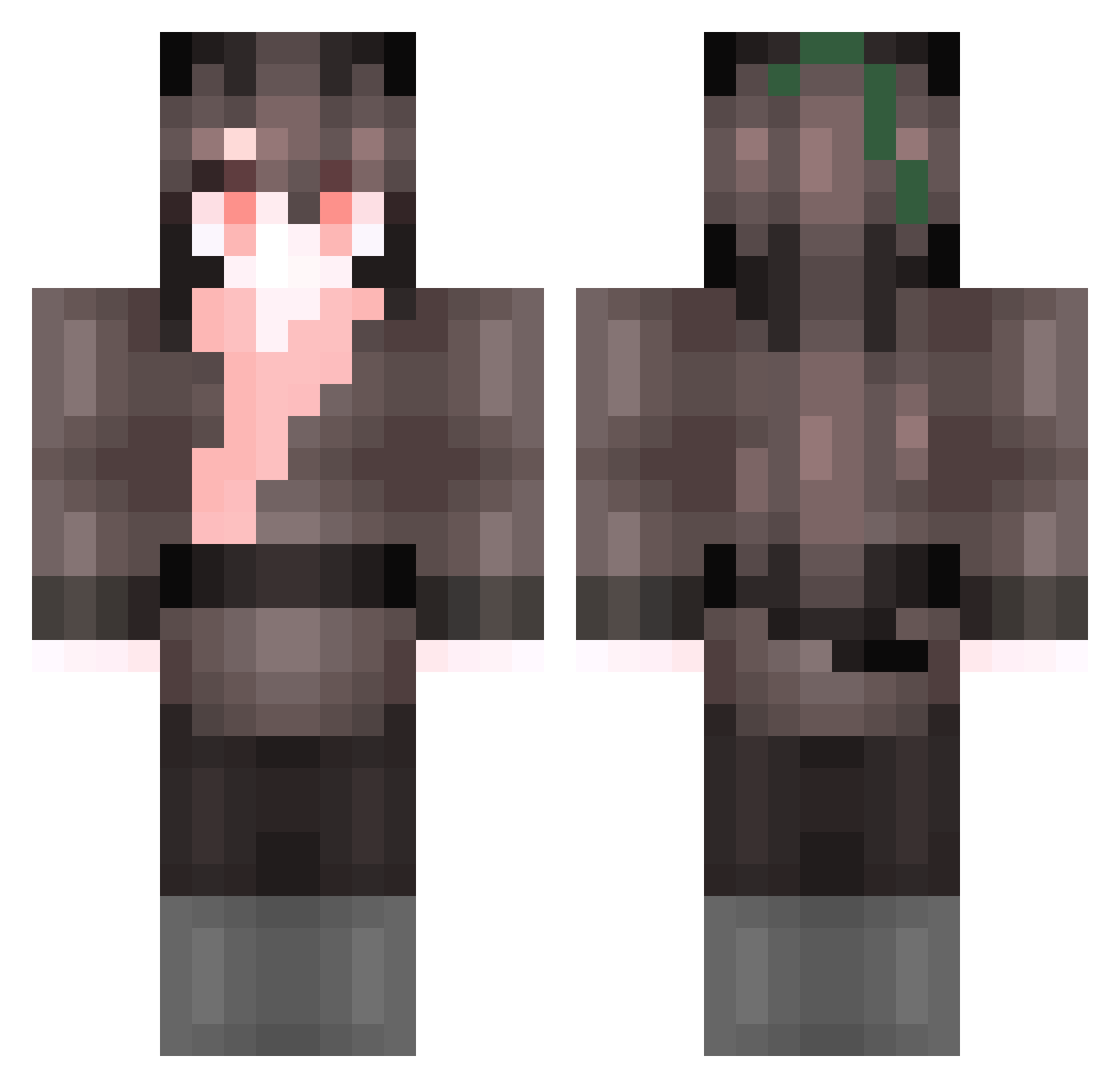 bitnayena Minecraft skin, front and back view