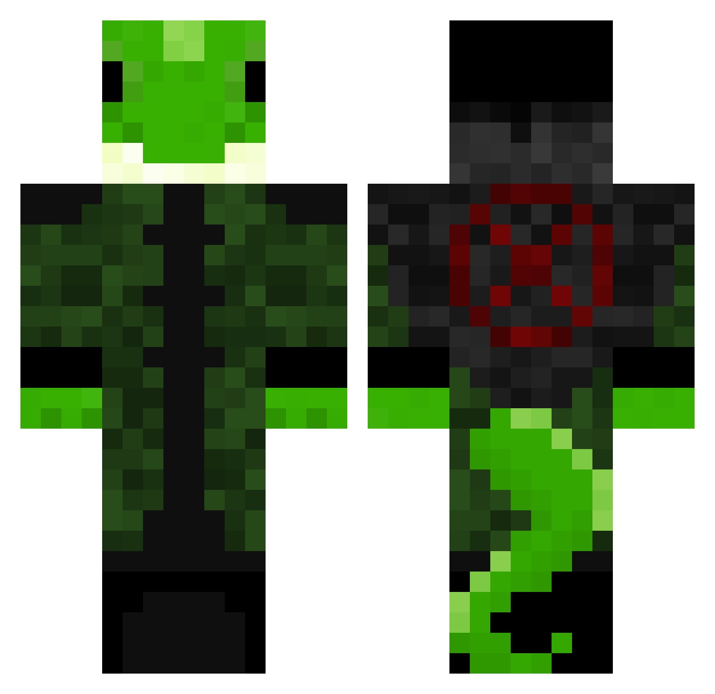 Antipsychotica Minecraft skin, front and back view