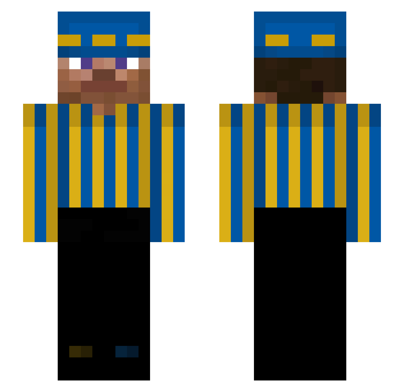 Vexlip Minecraft skin, front and back view
