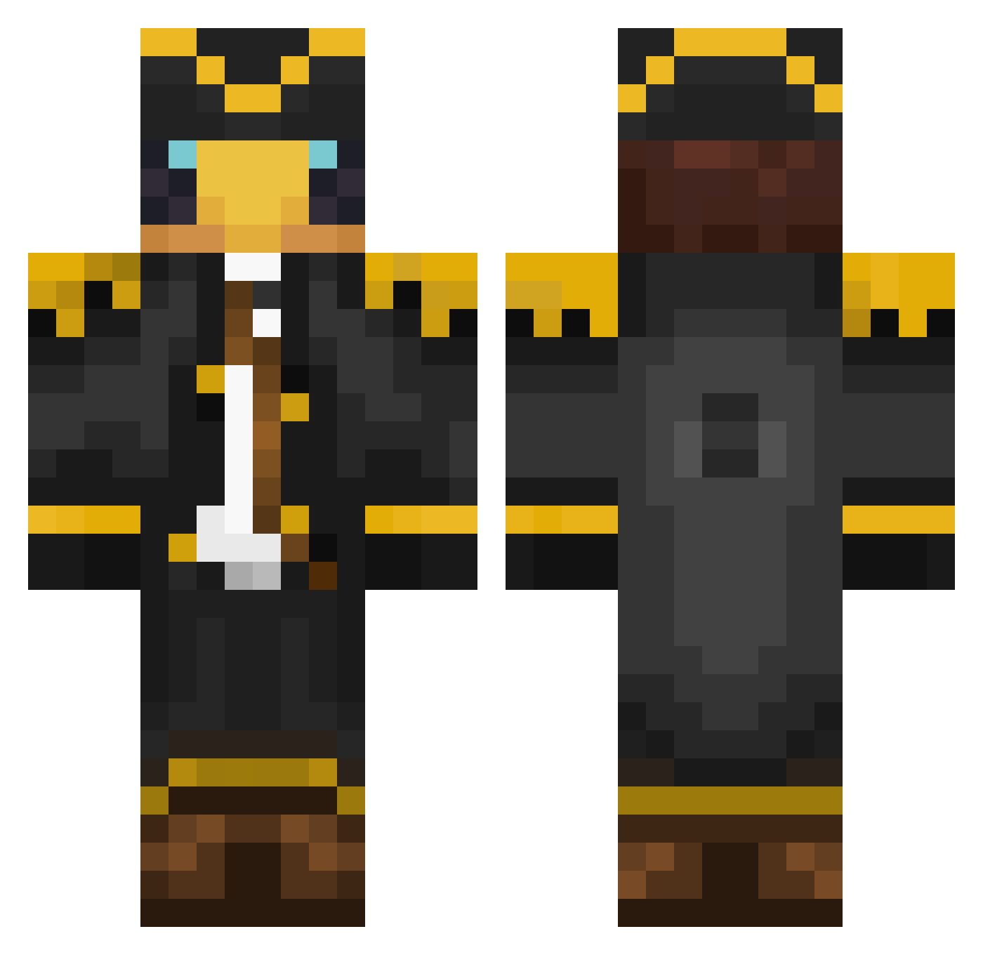 piratebee12 Minecraft skin, front and back view