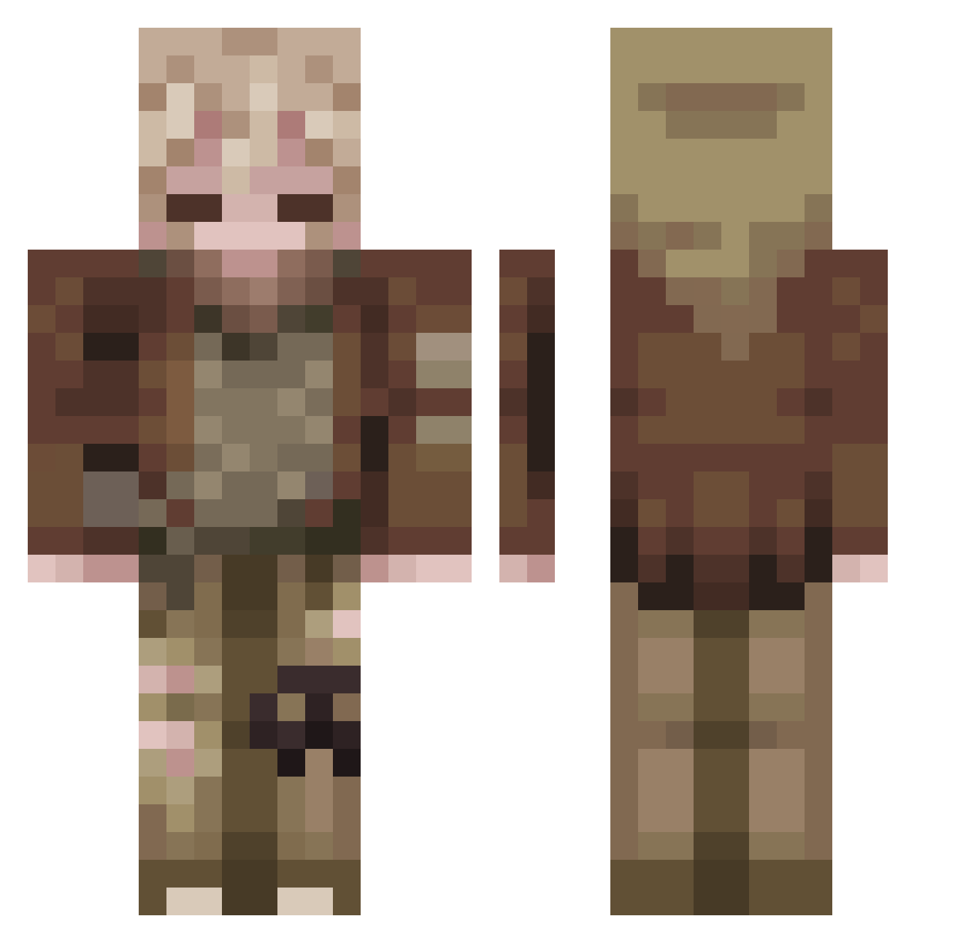 Sheeper185 Minecraft skin, front and back view