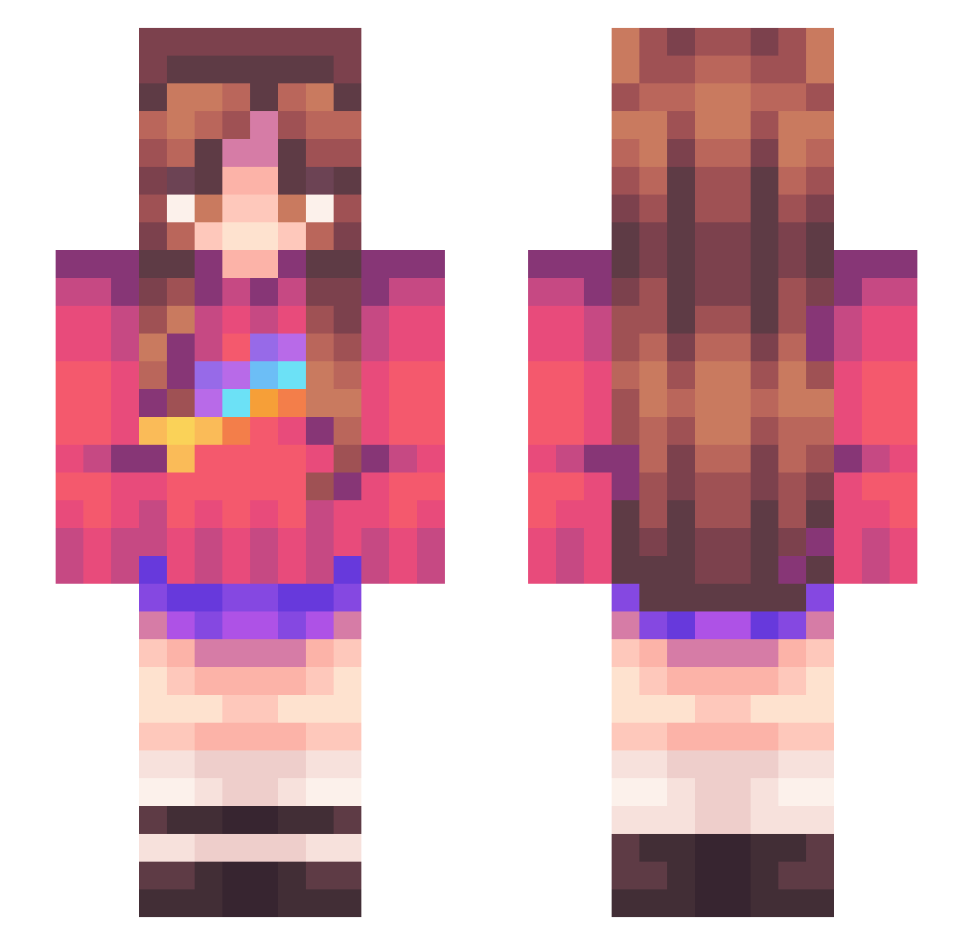 _kazaiK Minecraft skin, front and back view