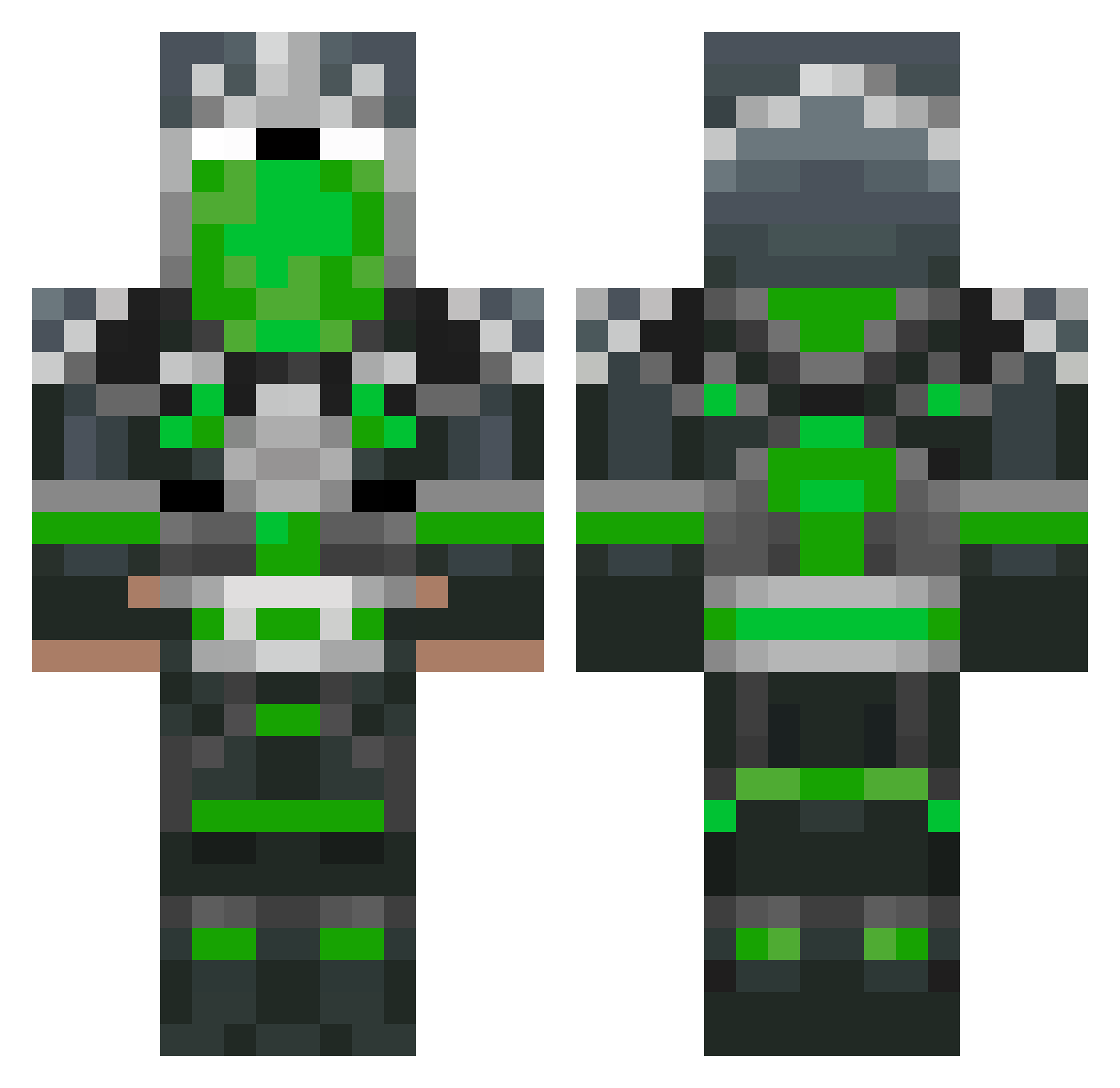 Mothy Minecraft skin, front and back view