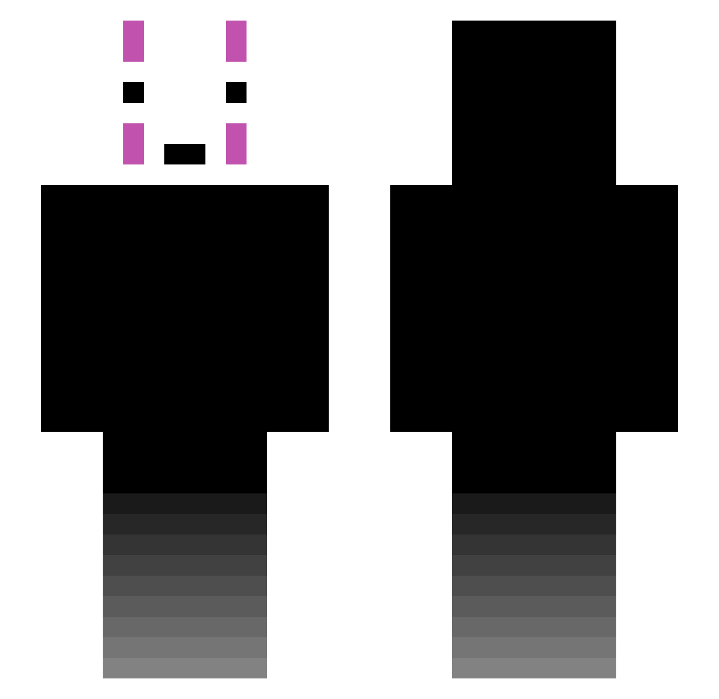 Gunlinlaus Minecraft skin, front and back view