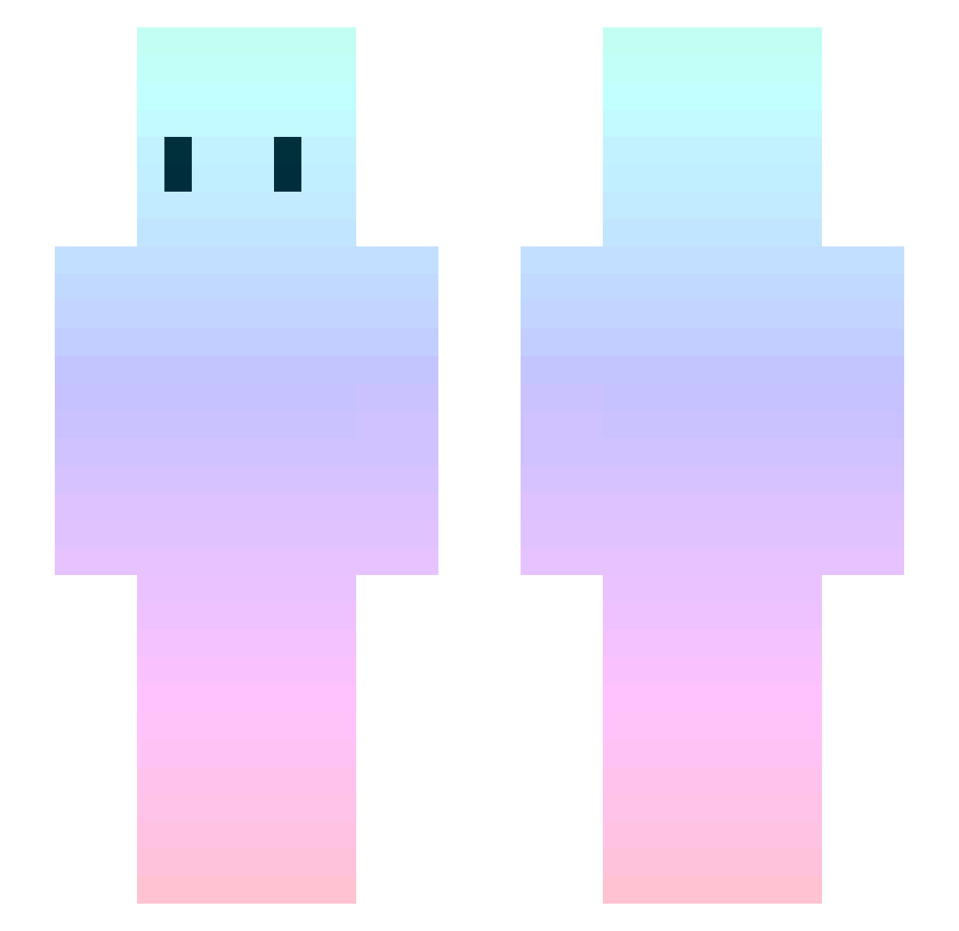 Tvqtd Minecraft skin, front and back view