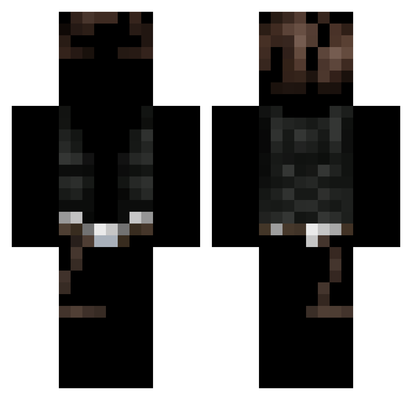 Han Minecraft skin, front and back view