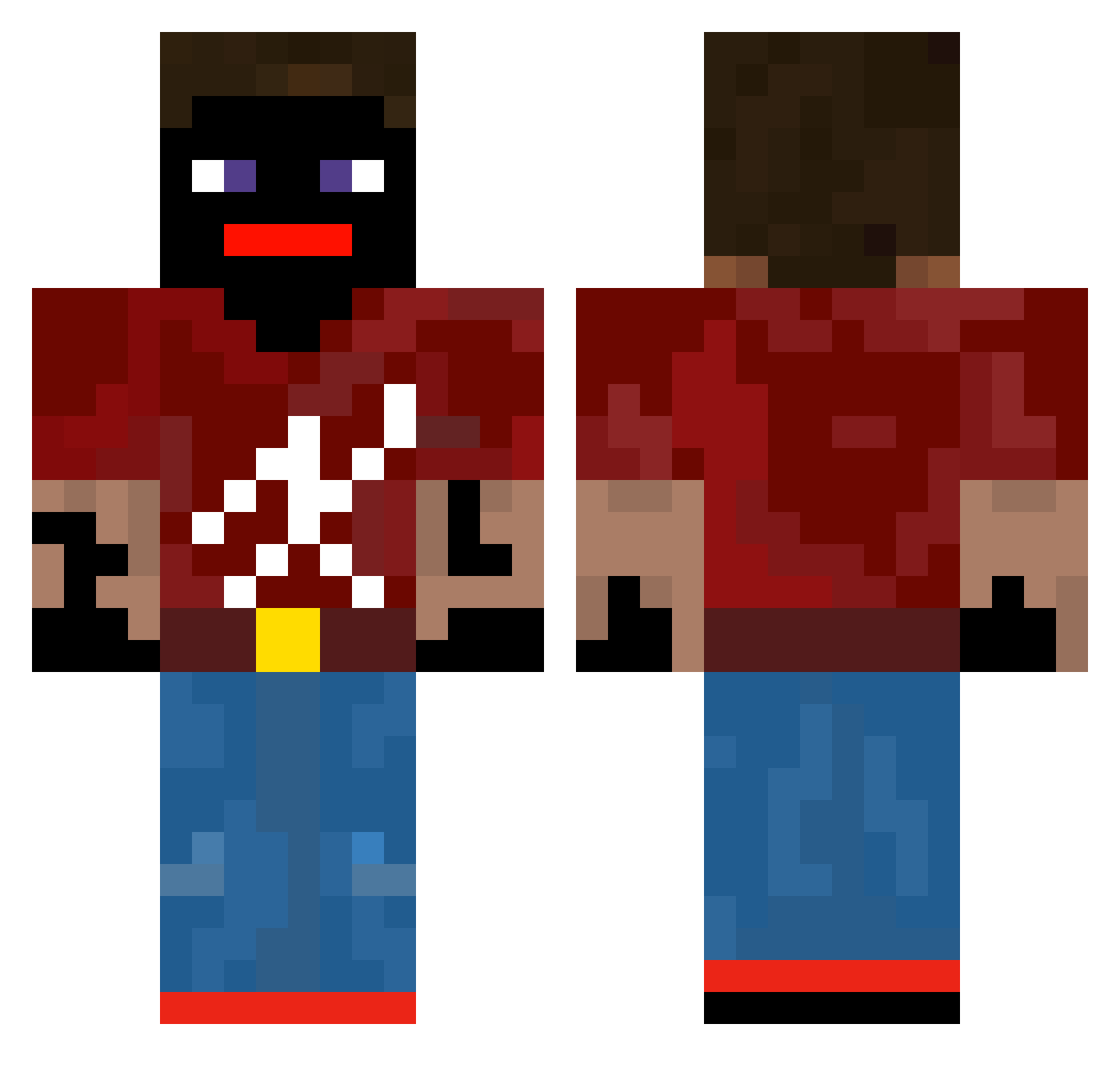 NotCr8ter Minecraft skin, front and back view