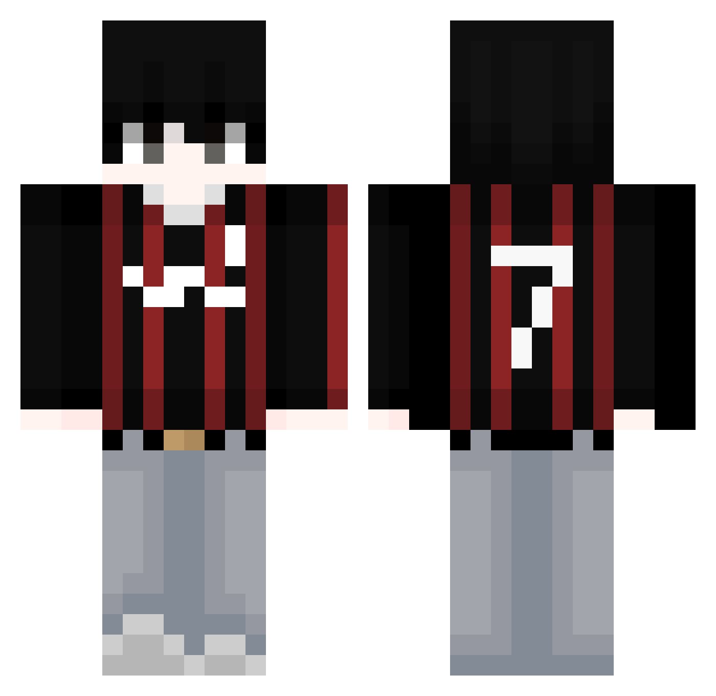 StevePai Minecraft skin, front and back view