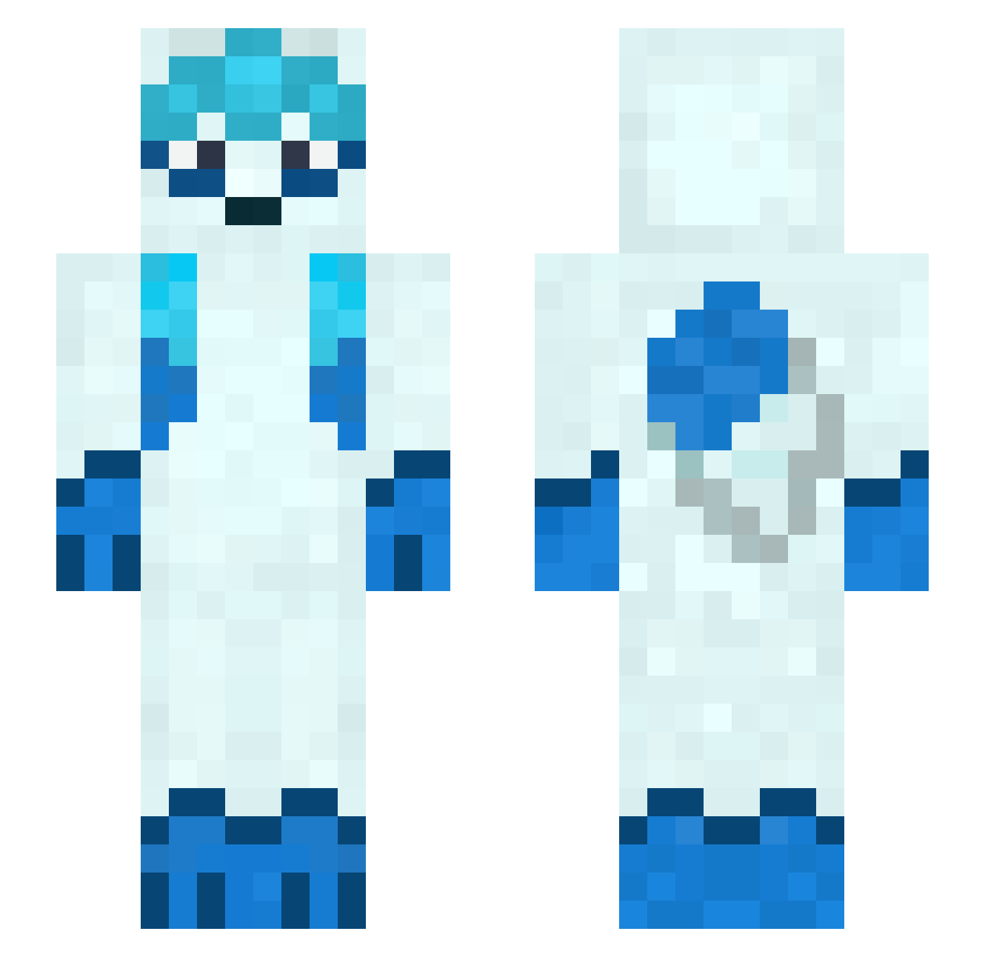 JustNoThoughts Minecraft skin, front and back view