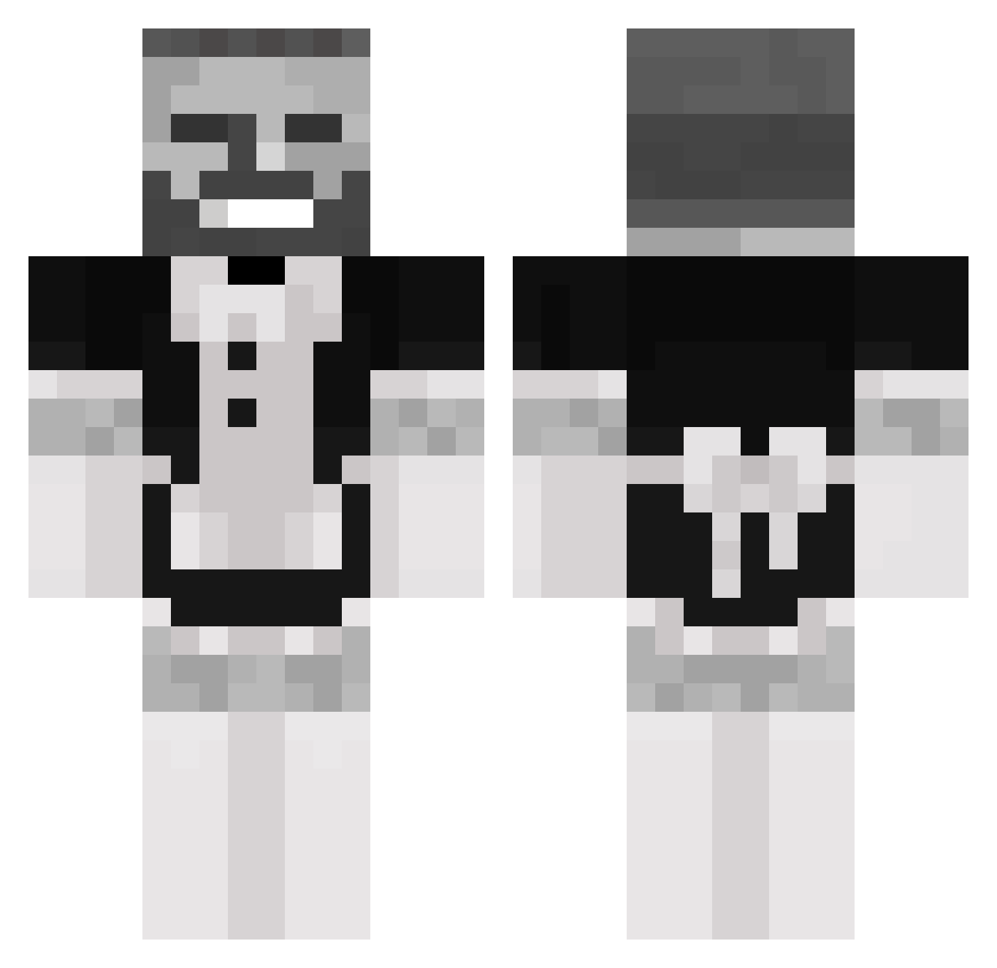 Zouques Minecraft skin, front and back view