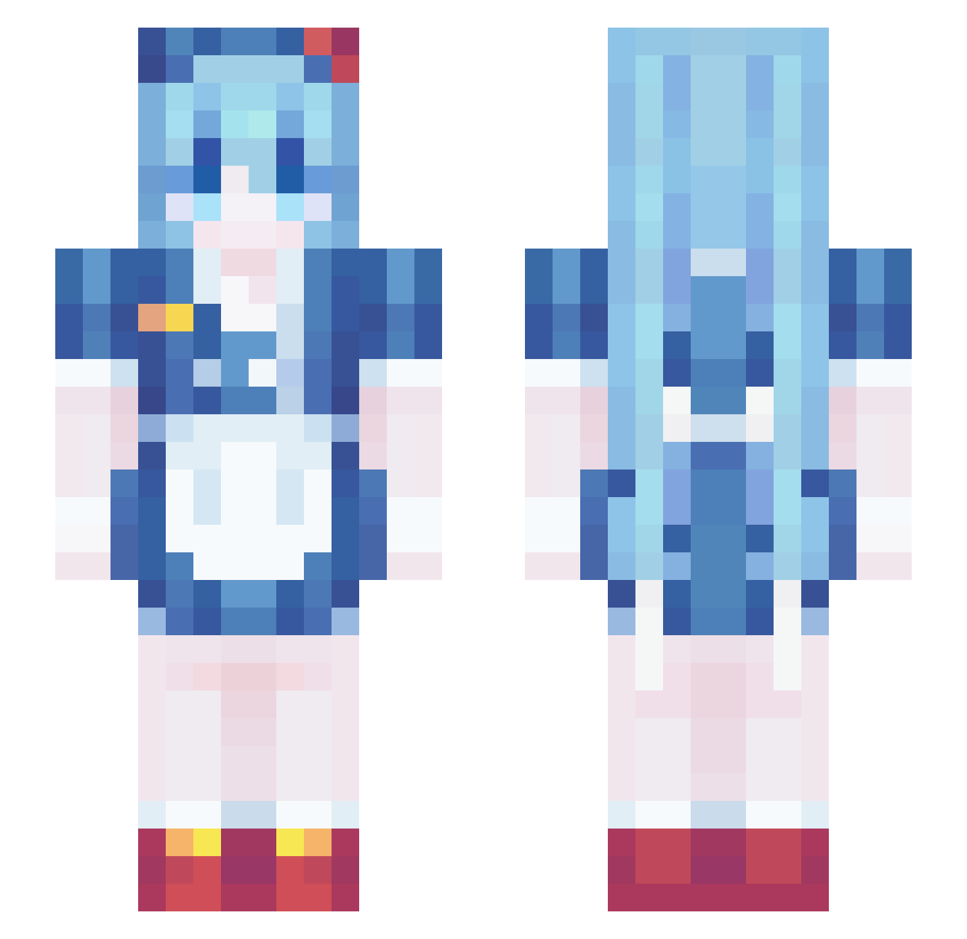 Rexaa Minecraft skin, front and back view