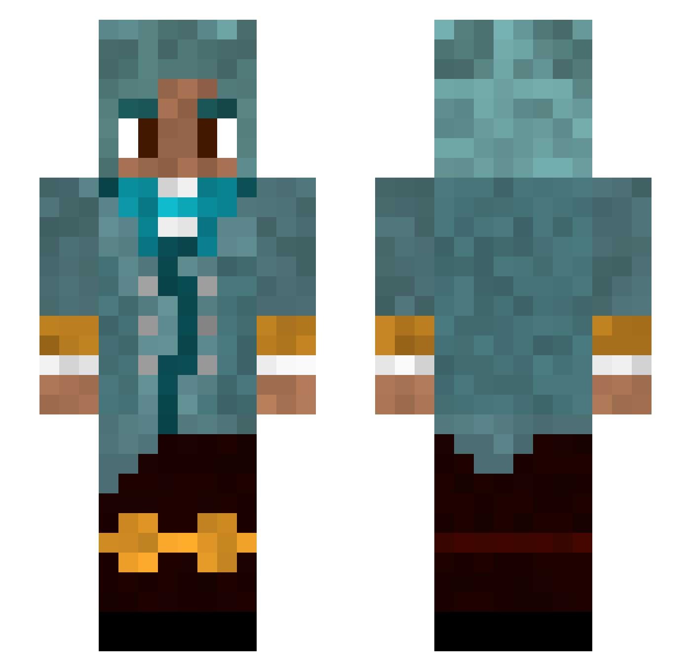 KrolGoggle Minecraft skin, front and back view